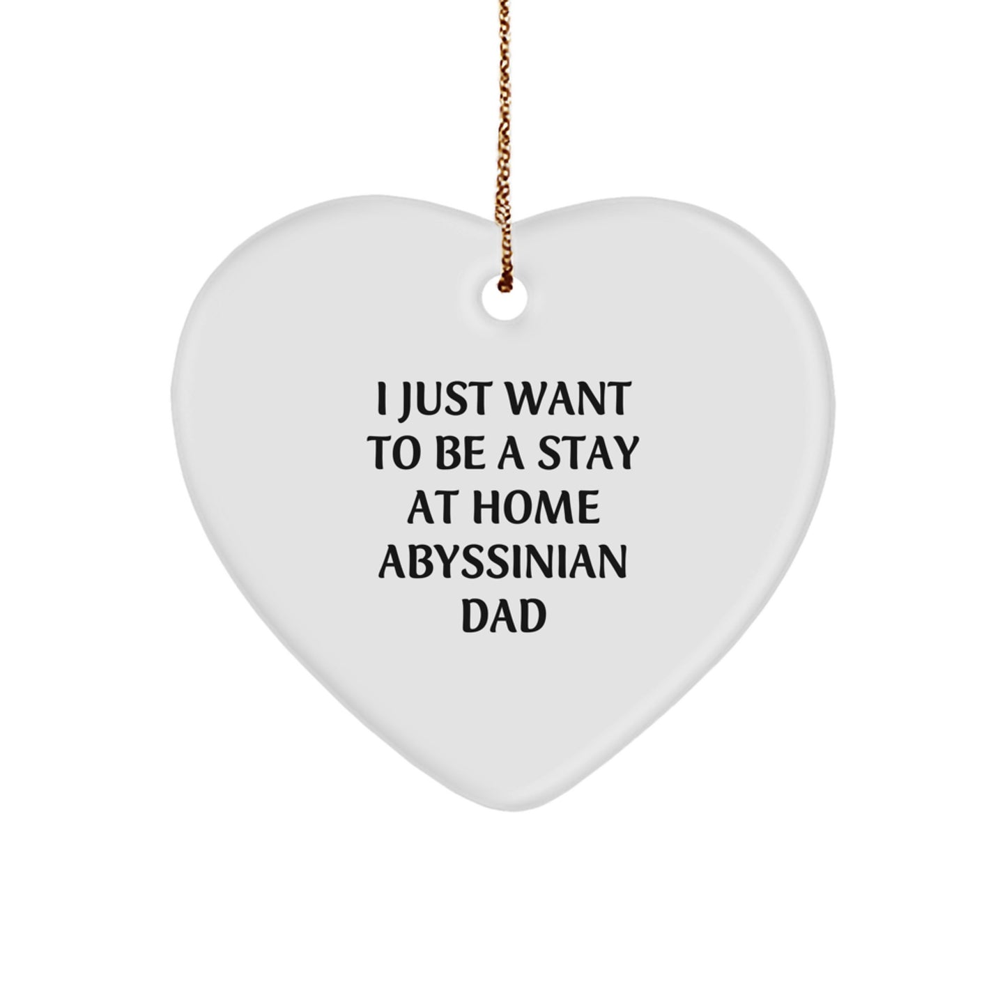 Unique Abyssinian Cat Lover Gifts from Dad for Christmas Heart Ornament - Image 1