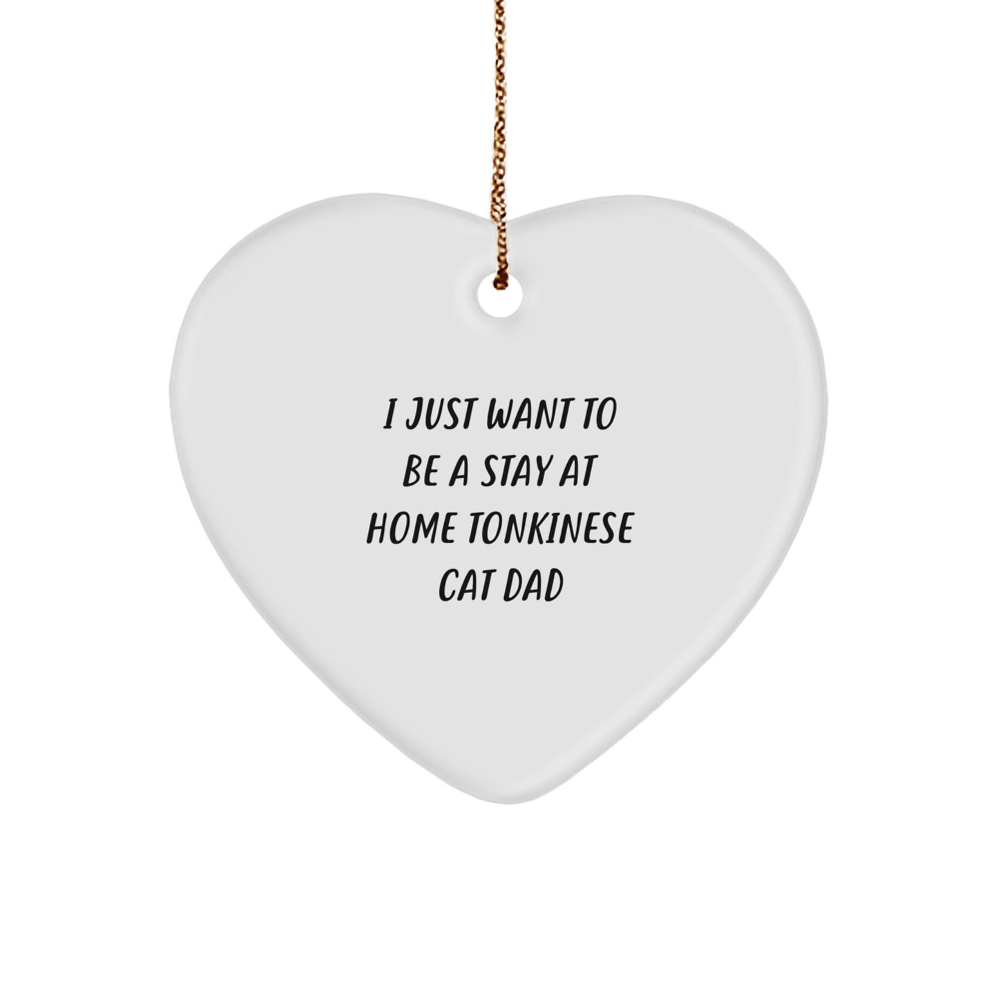 Funny Tonkinese Cat Gifts from Dad, Heart Ornament for Women, Men, Family, Friends, Christmas Unique Gifts - Image 1