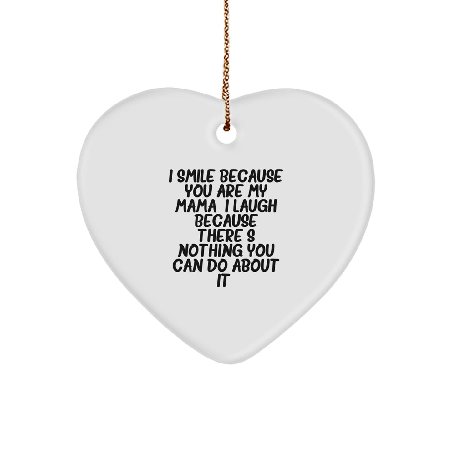 Funny Mama Heart Ornament Gifts from Men to Women, Mama Christmas Unique Gifts, Heart Shaped with Cute Quote - Image 1