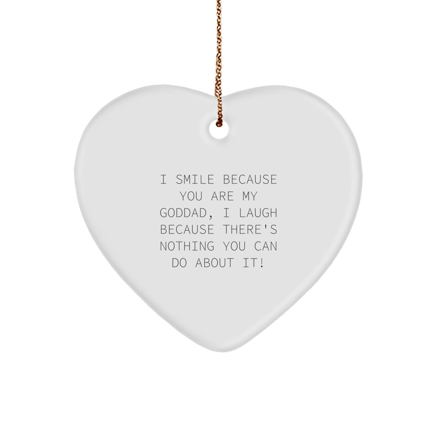 Christmas Gift for Her Goddad Keepsake White Heart Ornament Present - Image 1