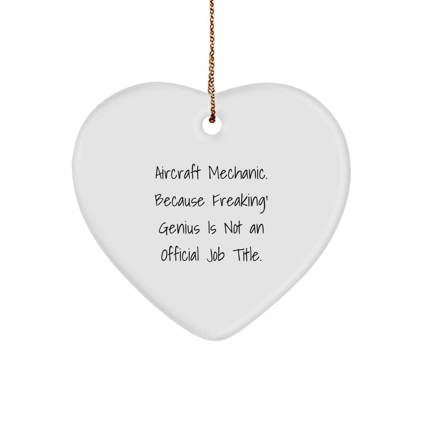 Aircraft Mechanic Funny Gifts from Friends to Men Unique Heart Ornaments - Image 1