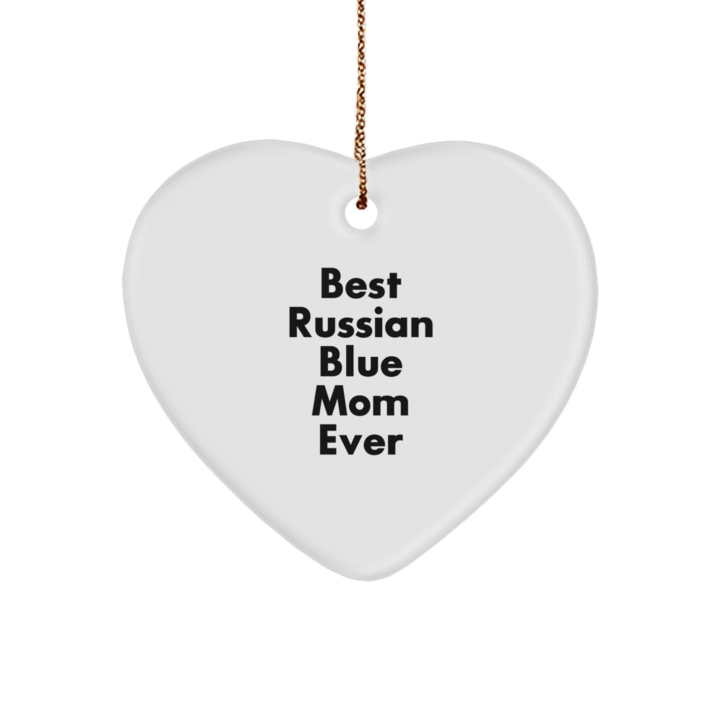 Russian Blue Cat Mom Gifts from Family, Unique Heart Ornament for Russian Blue Cat Lover Men, Funny Russian Blue Cat Mom Ever Heart Decoration - Image 1