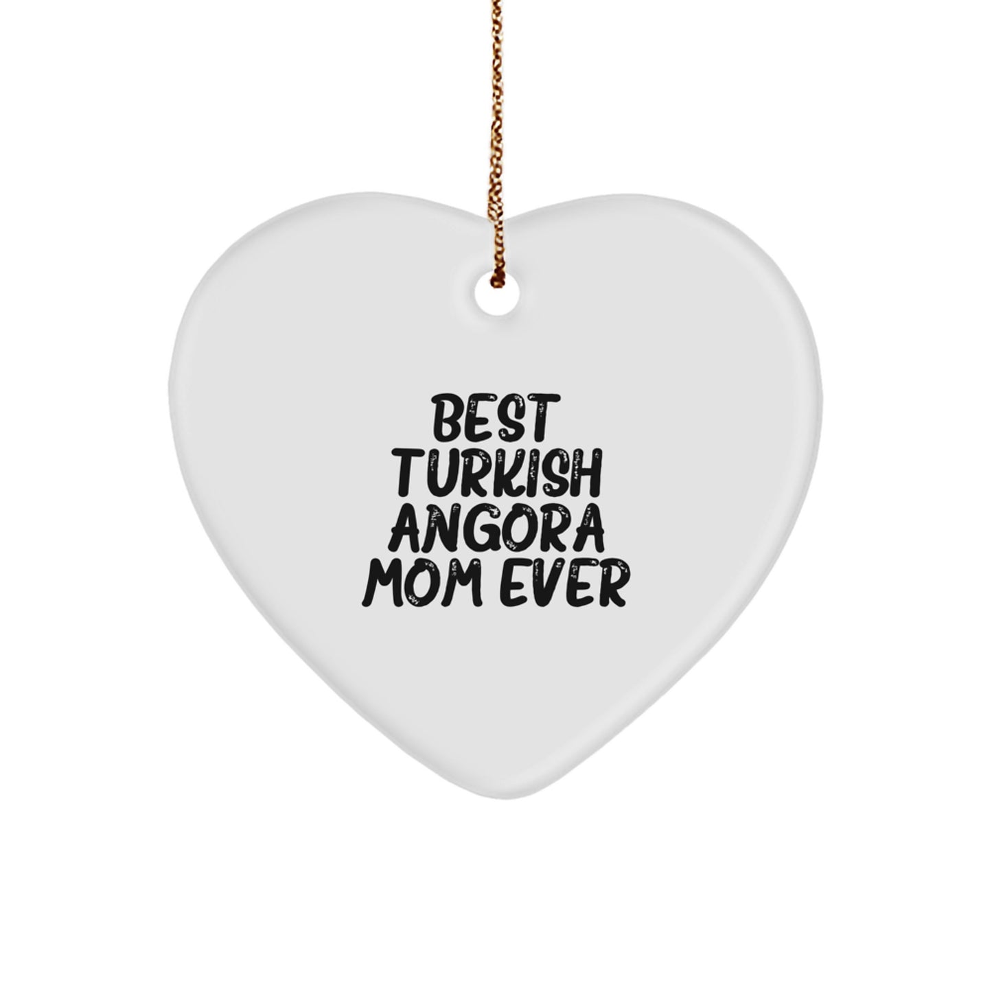 Turkish Angora Cat Gifts for Mom Christmas Heart Ornament Best Mom Ever - Image 1