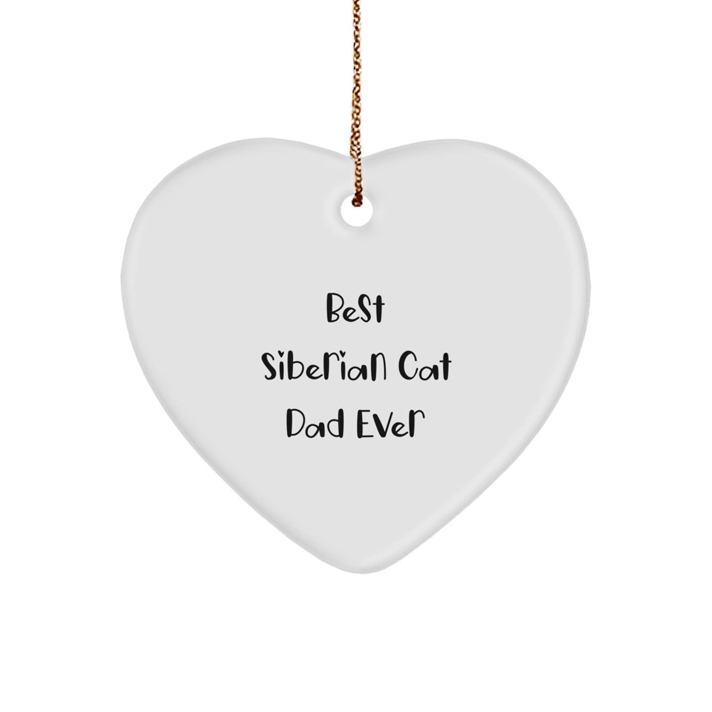 Funny Siberian Cat Dad Gifts from Family, Unique Heart Ornament for Siberian Cat Lover, Best Siberian Cat Dad Ever Christmas Unique Gifts - Image 1