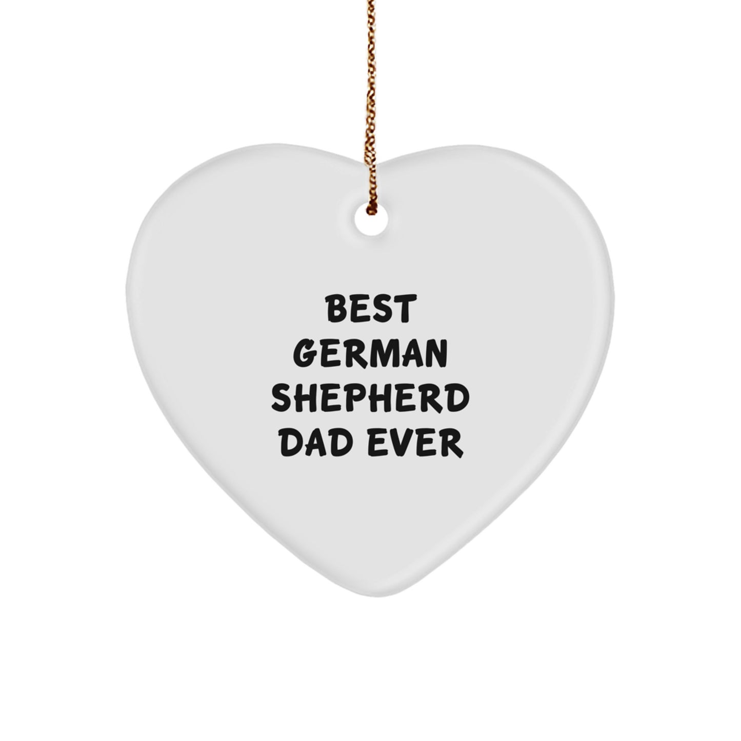 Funny German Shepherd Dog Gifts for Dad, Best Dad Ever Heart Ornament, Christmas Unique Presents from Men to Family - Image 1
