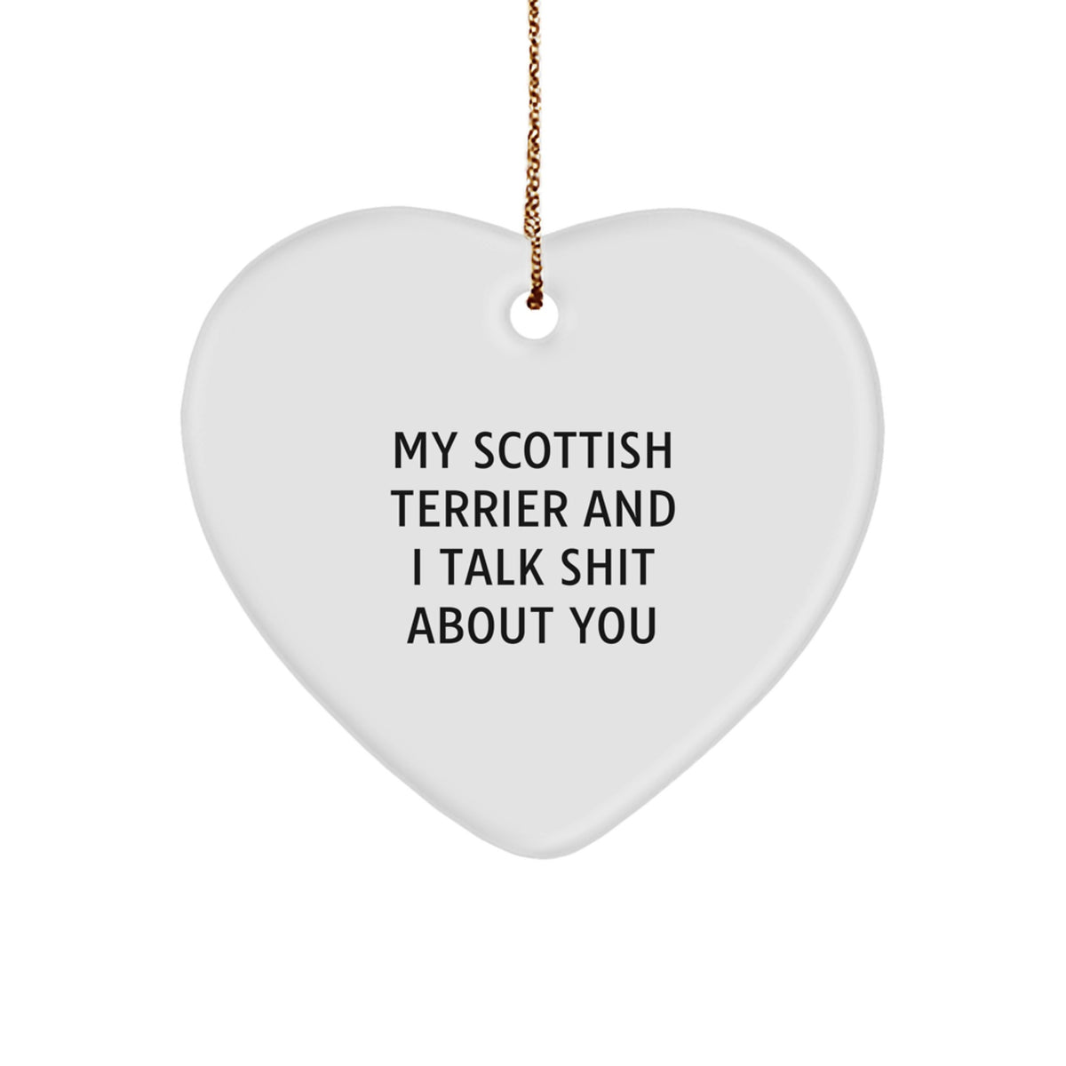Christmas Gift for Her Scottish Terrier Heart Ornament Present - Image 1