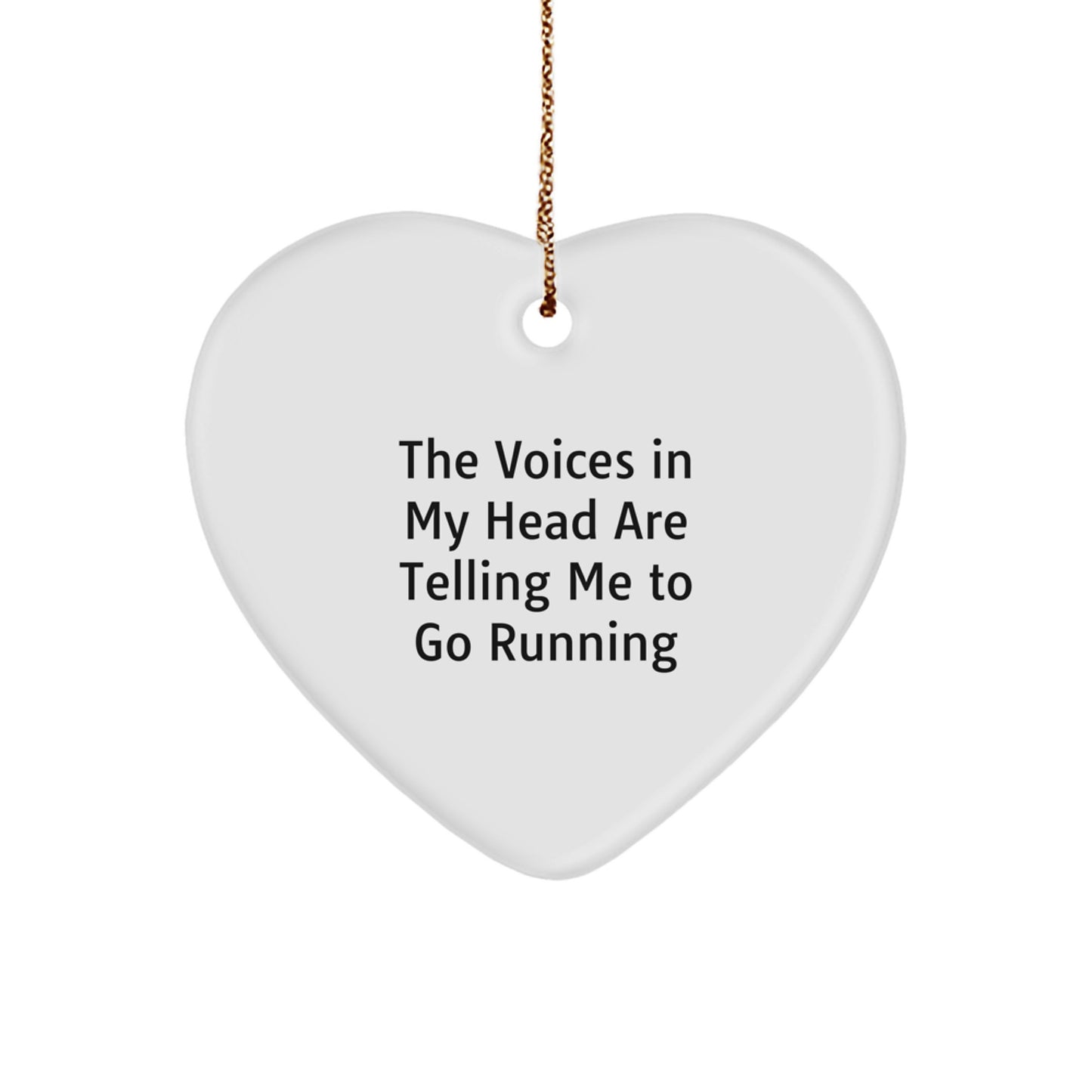 Funny Running Heart Ornament Gifts for Him from Friends - The Voices In My Head Are Telling Me To Go Running - Christmas Unique Gifts - Image 1