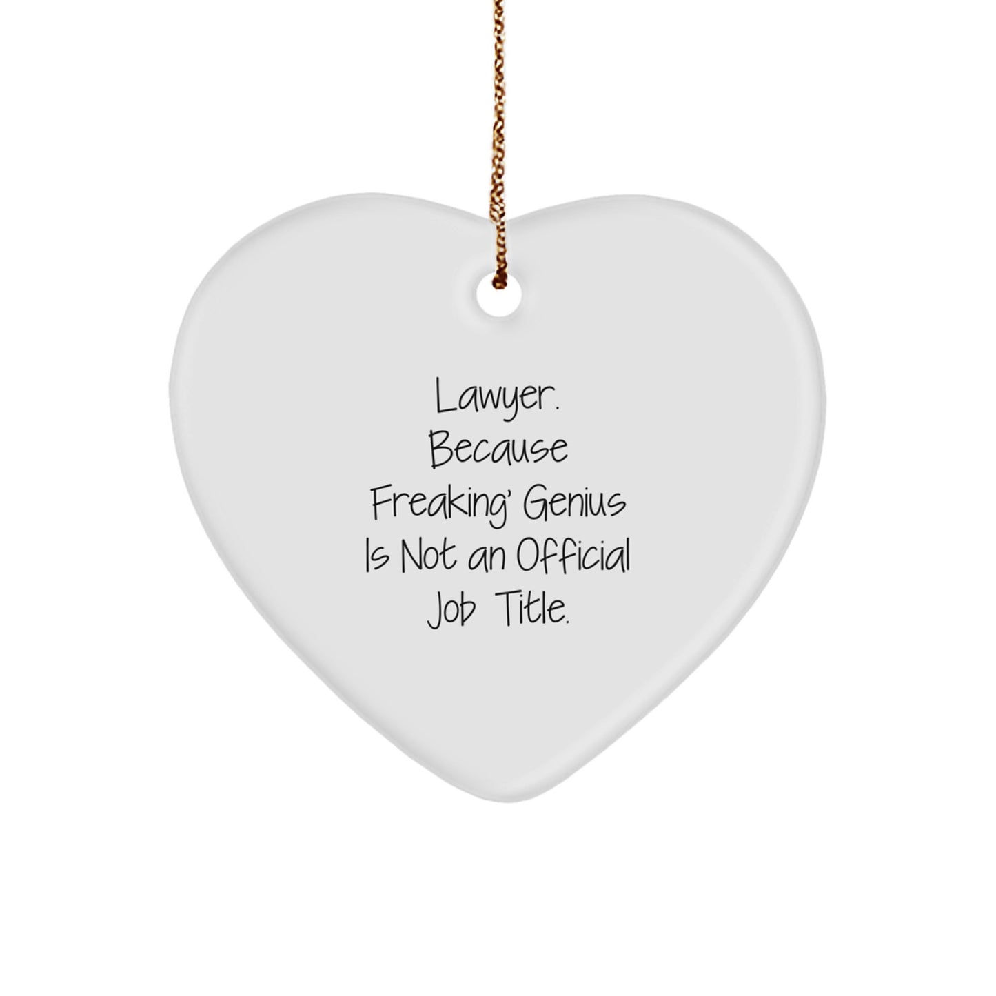 Christmas Gift Lawyer Heart Ornament for Her Present - Image 1