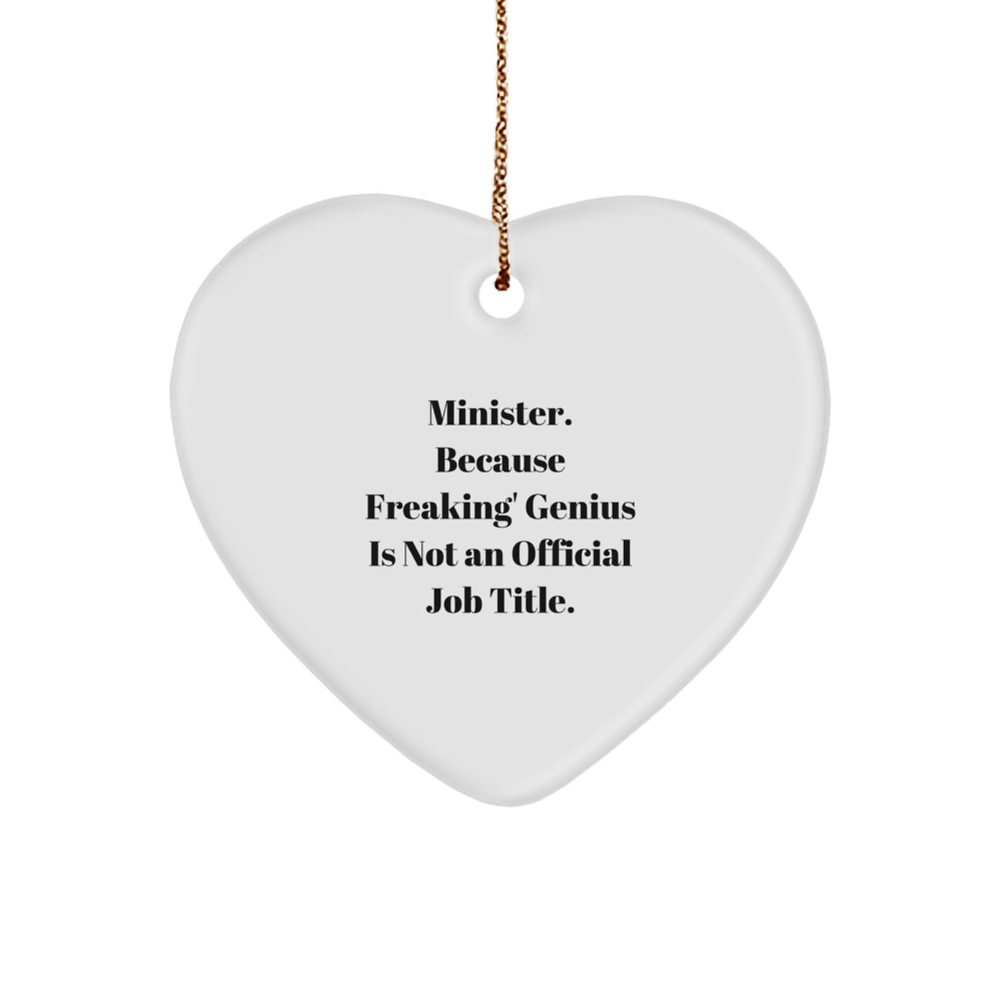 Christmas Gift for Her Minister Heart Ornament Bright Present - Image 1