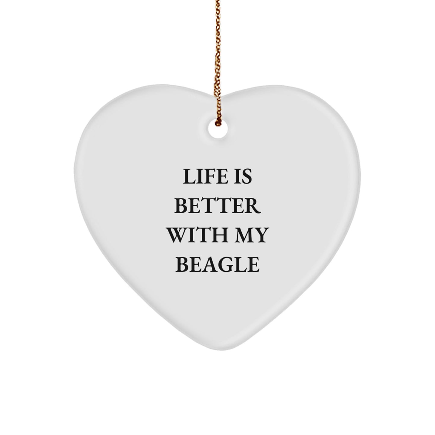 Funny Beagle Dog Heart Ornament Gifts from Men to Friends for Christmas Unique - Image 1