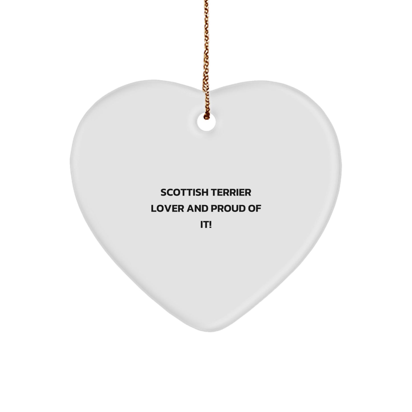 Scottish Terrier Dog Lover Gifts from Men to Family, Funny Quote Heart Ornament for Christmas Unique Gifts - Image 1