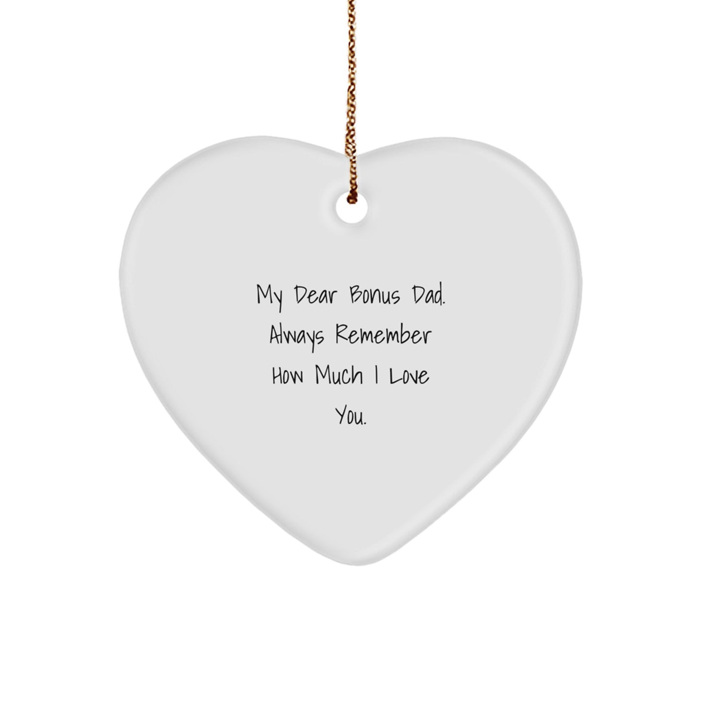 Bonus Dad Keepsake Heart Love Message Christmas Ornament for Him Gift - Image 1