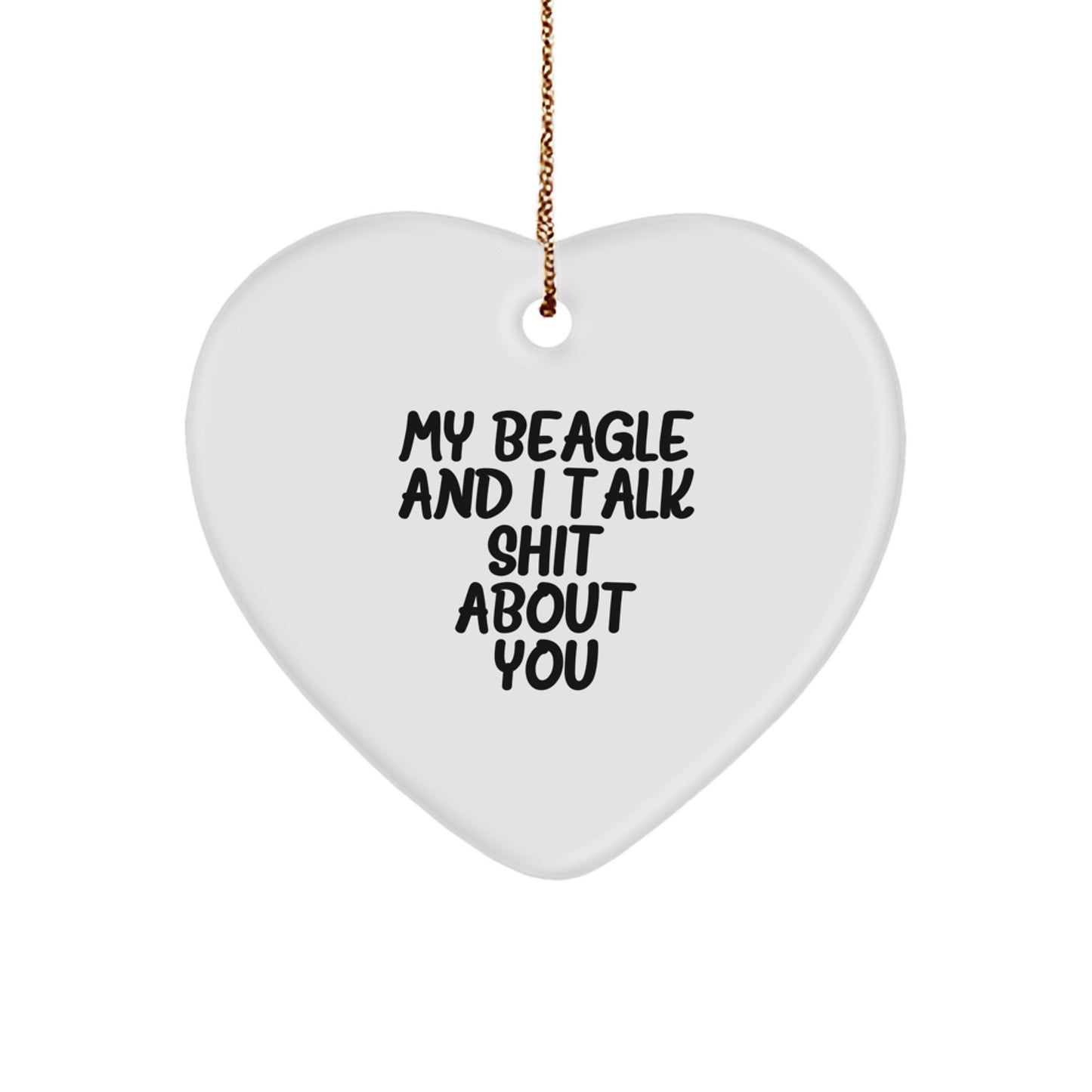 Beagle Dog Heart Ornament Keepsake Christmas Gift for Him - Image 1