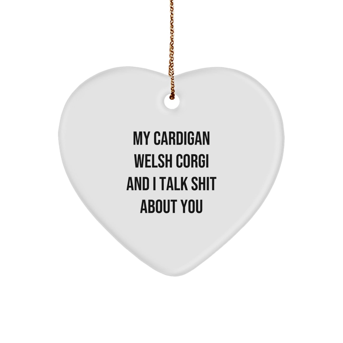 Christmas Gift Cardigan Welsh Corgi Heart Ornament for Her Present - Image 1
