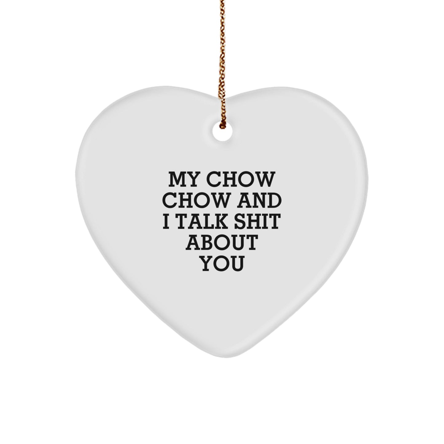 Chow Chow Dog Heart Ornament Keepsake Funny Christmas Unique Gift for Him - Image 1
