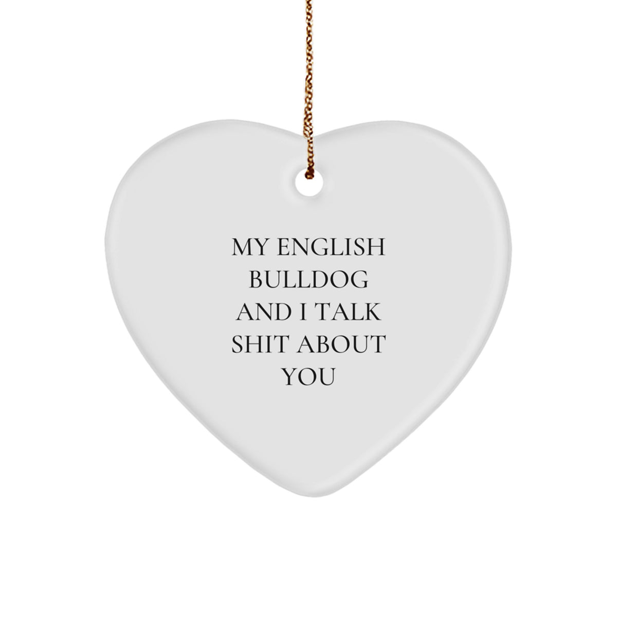 English Bulldog Keepsake Christmas Ornament for Him Gift - Image 1