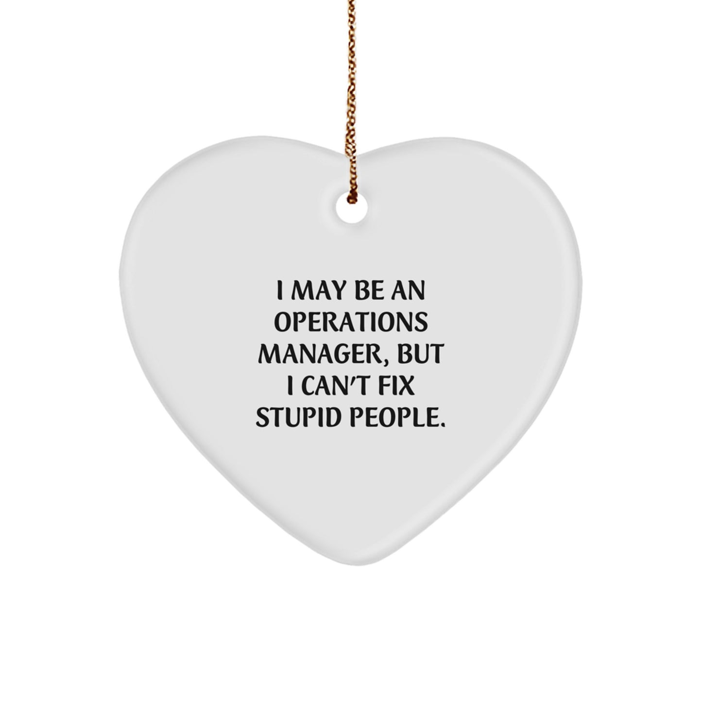 Funny Operations Manager Heart Ornament, Gifts from Men to Operations Manager, Christmas Unique Gifts for Women Friends Coworkers Family - Image 1