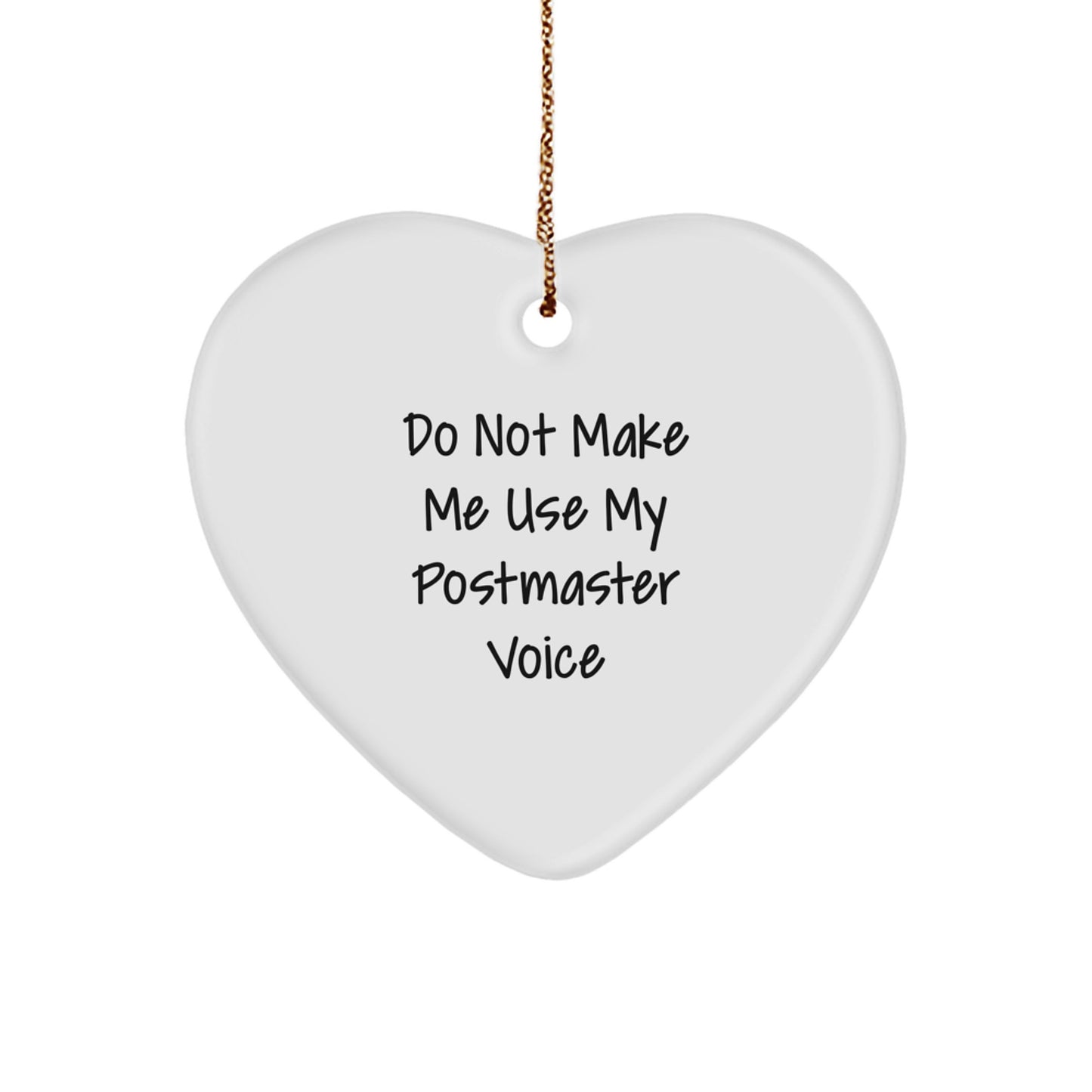 Funny Postmaster Gifts for Christmas - Heart Ornament with Gold Cord, Gifts from Women to Women, Perfect Postmaster Office Decor - Image 1