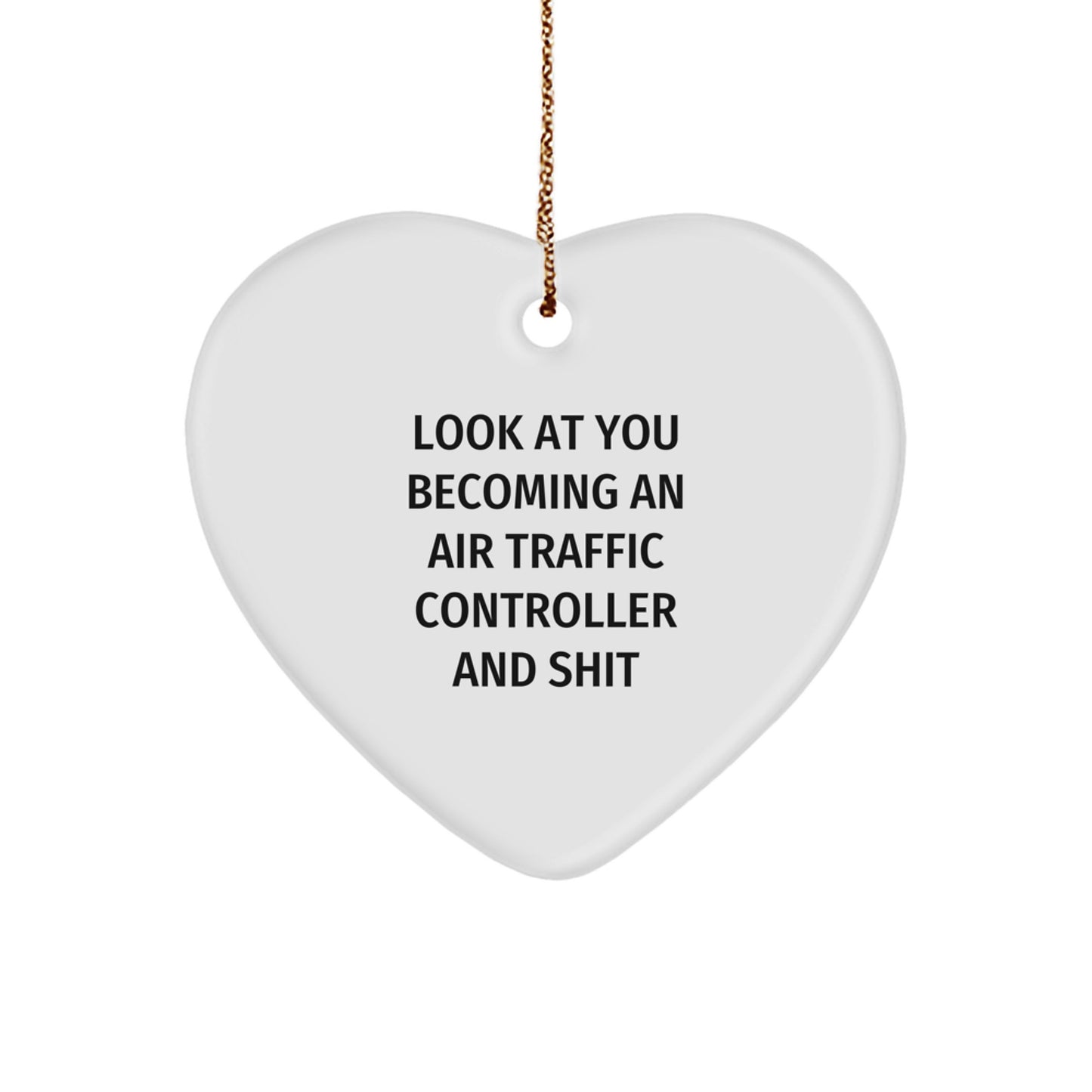 Funny Air Traffic Controller Heart Ornament Gifts from Friends for Men at Christmas Unique - Image 1