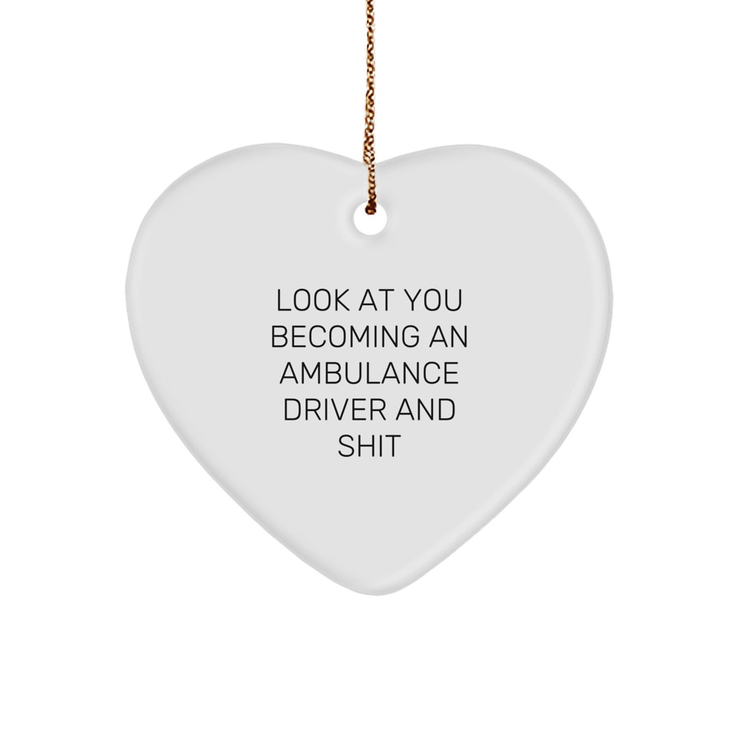 Funny Ambulance Driver Heart Ornament Gifts for Ambulance Driver Men, Ambulance Driver Christmas Unique Gifts from Friends, Ambulance Driver Heart Ornament for Ambulance Driver - Image 1
