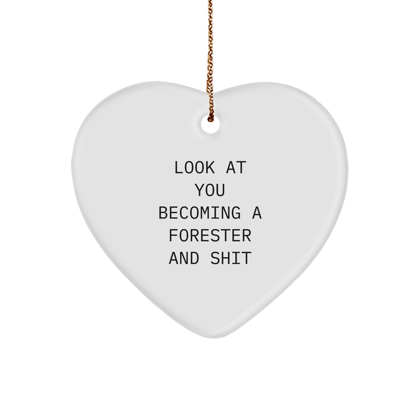 Funny Forester Gifts from Friends, Heart Ornament for Forester Enthusiasts, Christmas Unique Presents - Image 1
