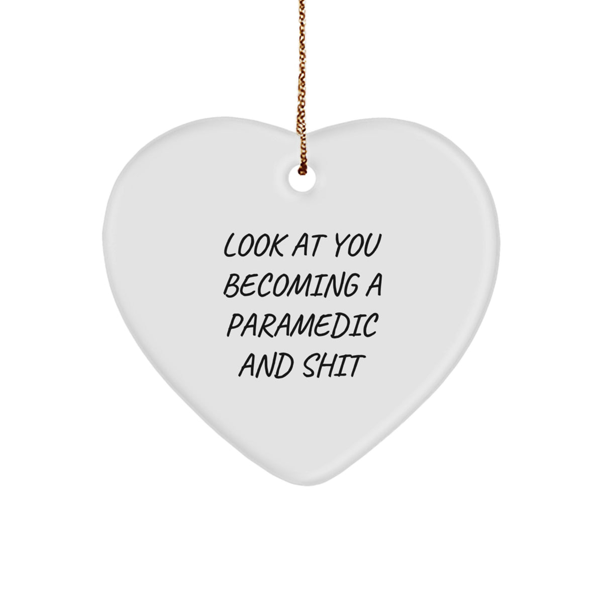 Funny Rescue Worker Heart Ornament Gift for Friends Novelty Christmas - Image 1