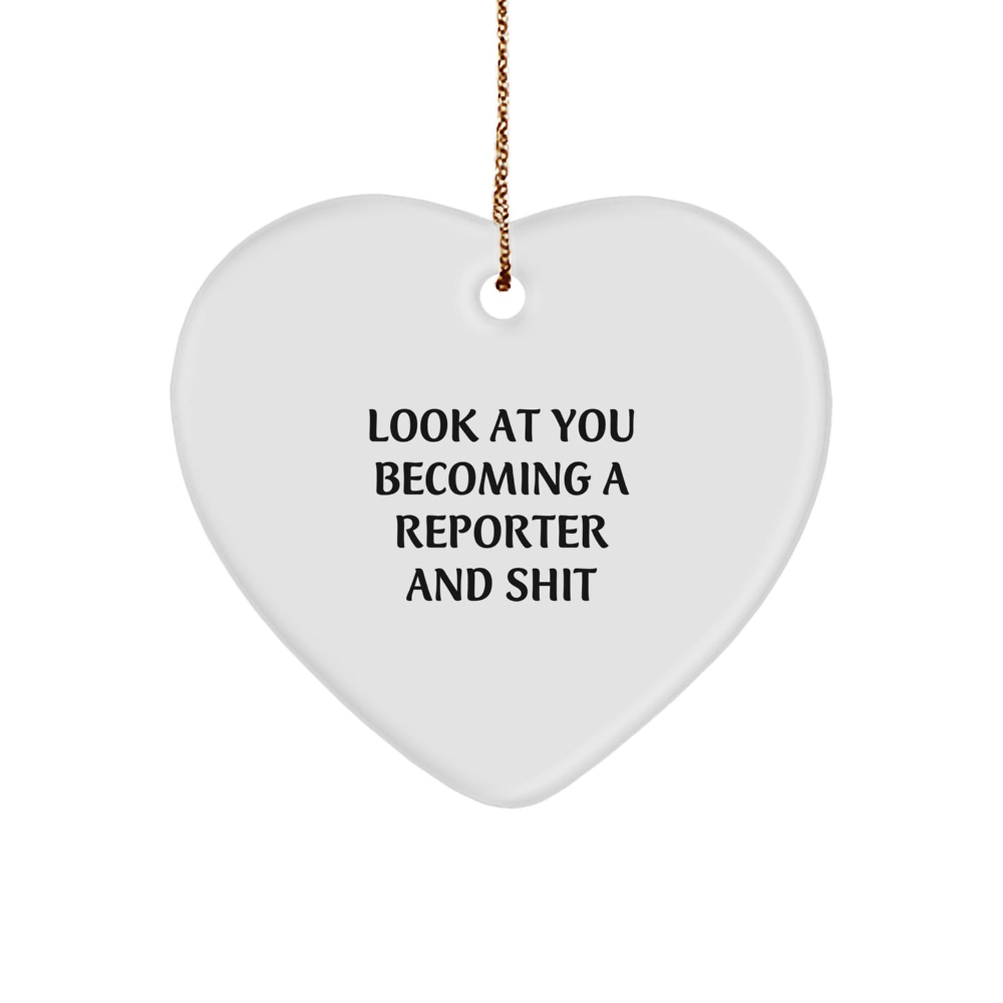 Reporter Heart Christmas Ornament for Coworkers Gift Idea - Image 1