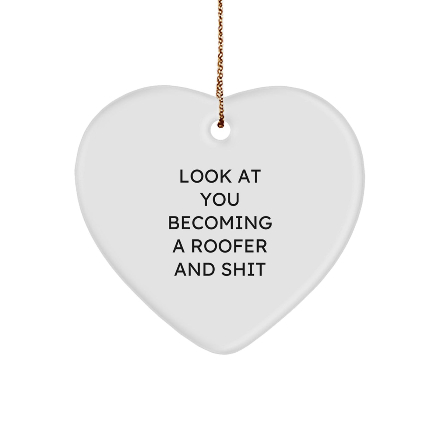 Christmas Gift for Her Roofer Heart Ornament Present - Image 1