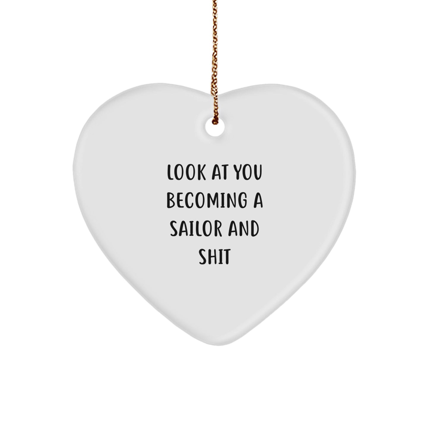 Christmas Gift for Her Sailor Heart Ornament Present Surprise - Image 1