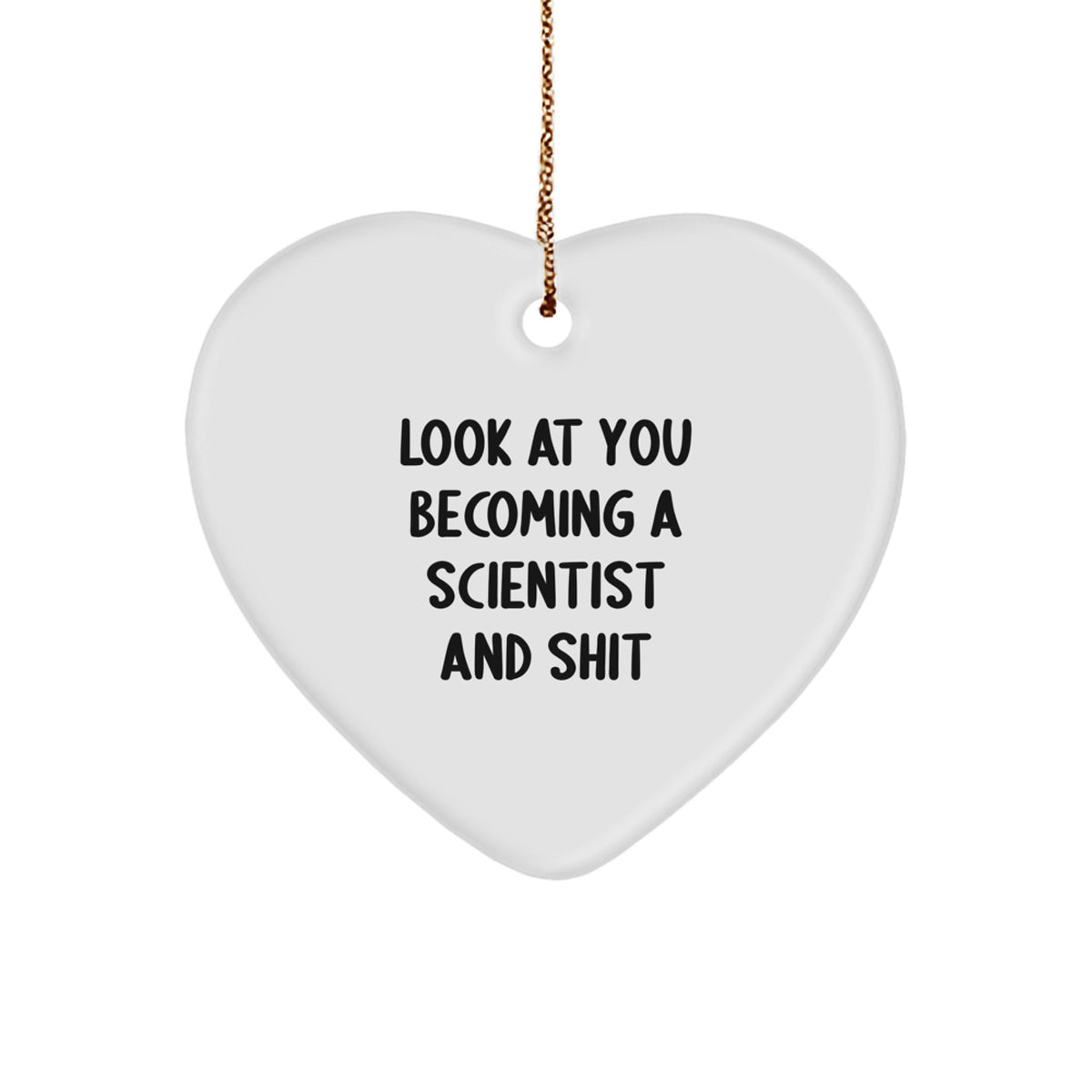 Christmas Unique Gift for Her Scientist Heart Ornament Present - Image 1
