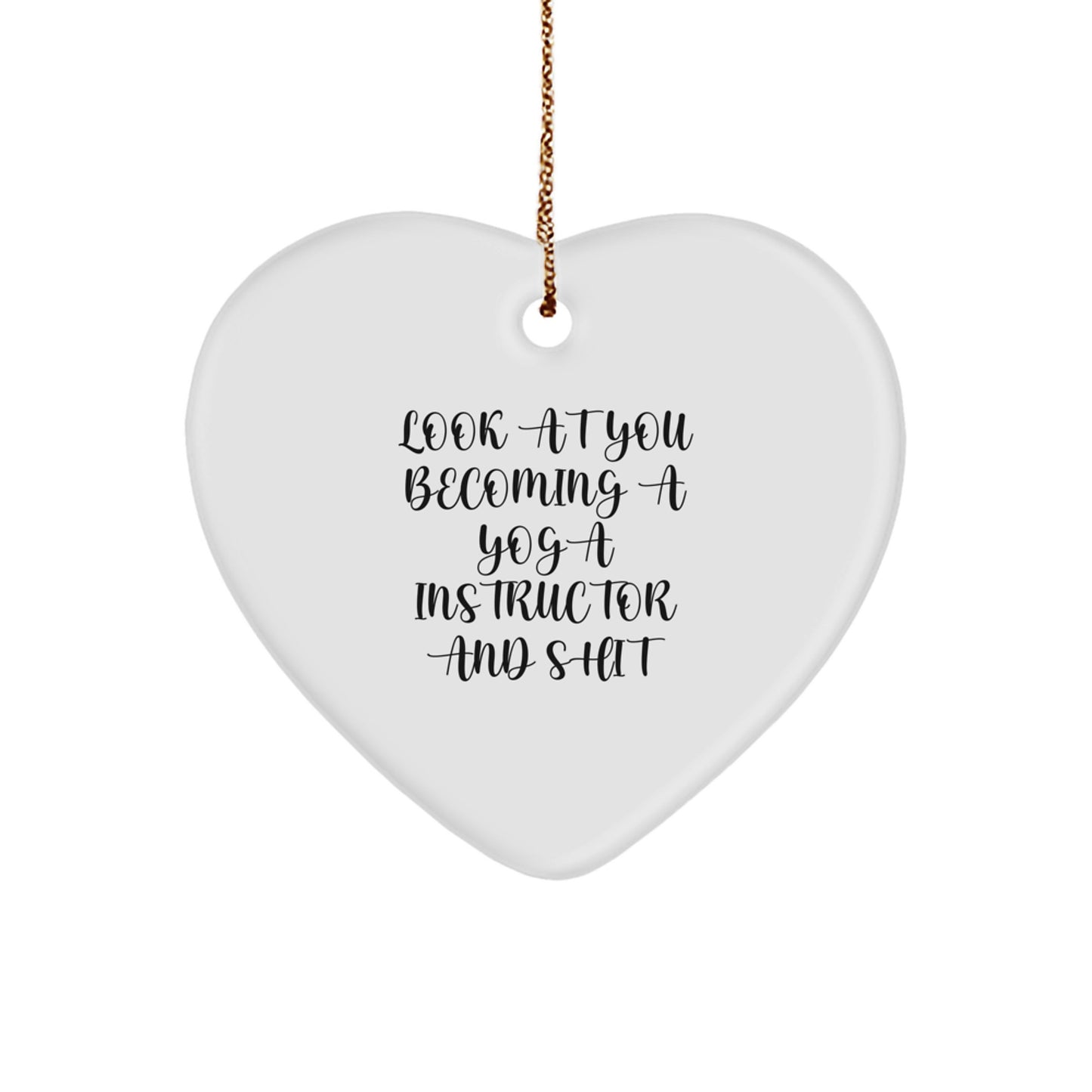 Funny Yoga Instructor Heart Ornament Gifts from Friends to Yoga Instructor at Christmas Unique - Image 1