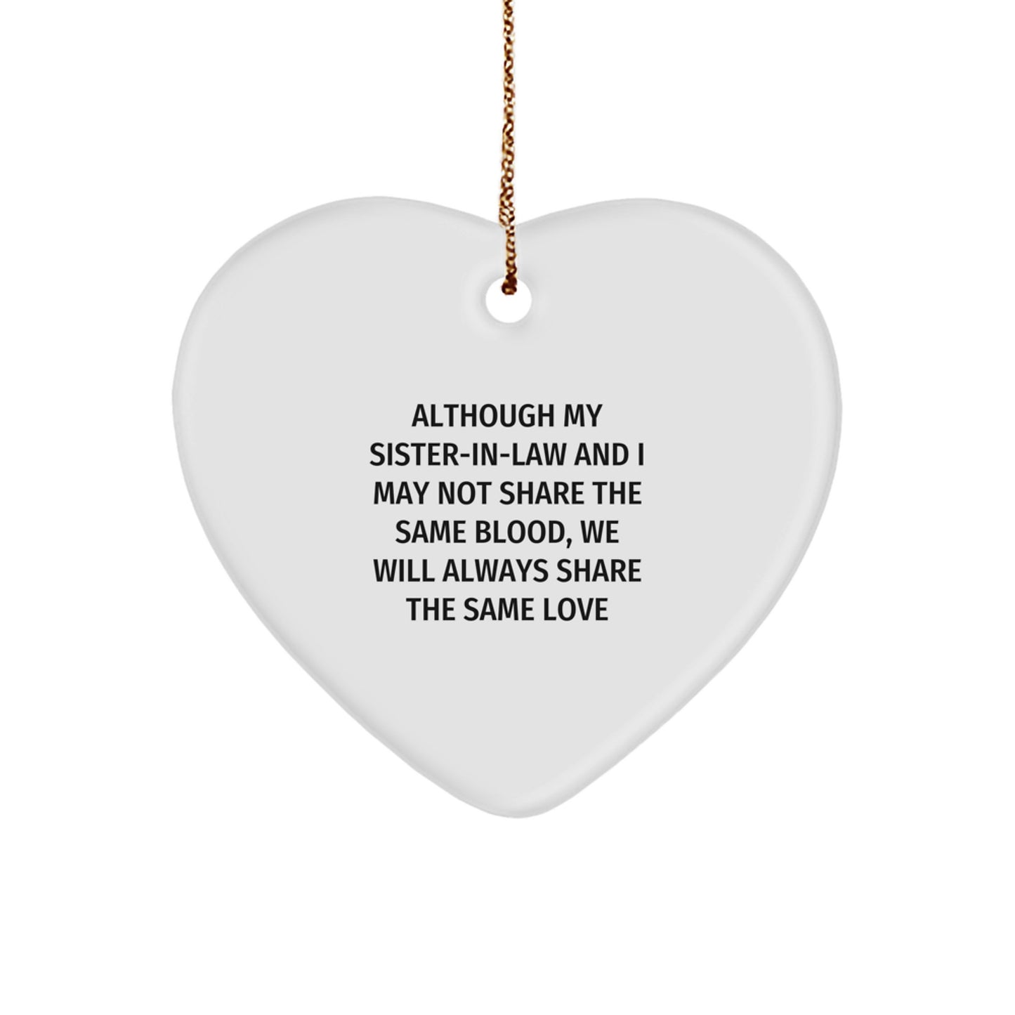Christmas Gift for Friends Sister-in-Law Heart Ornament Idea - Image 1