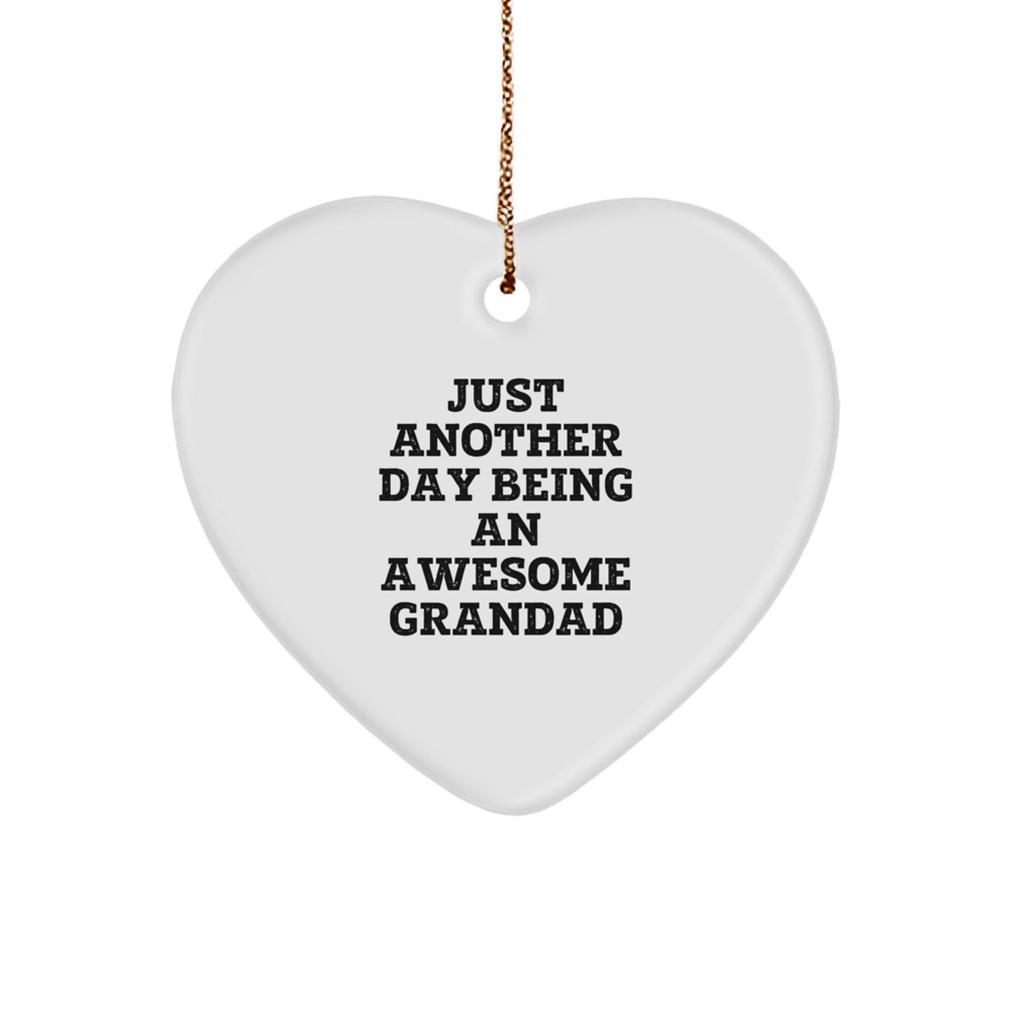 Grandad Awesome Heart Ornament Gifts from Men for Grandad Funny Quote Christmas Unique Gifts - Image 1