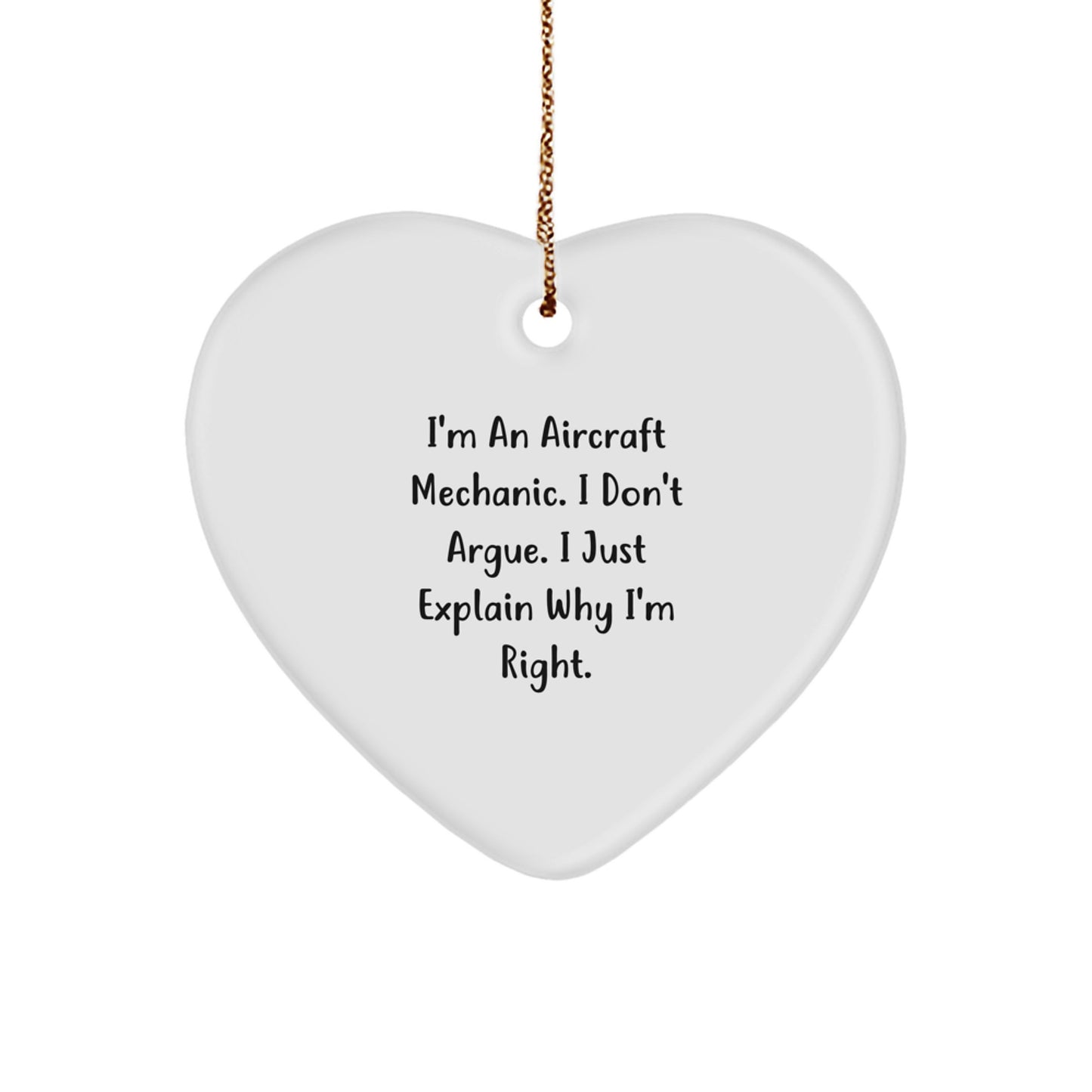 Witty Aircraft Mechanic Christmas Ornament for Friends Gift - Image 1