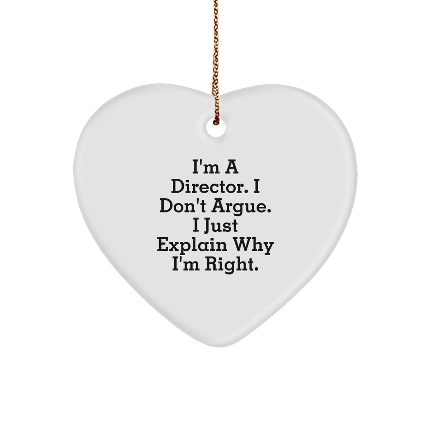 Funny Director Heart Ornament Gifts for Men from Family, Unique Christmas Unique Decorations, Inspirational Quote - Image 1