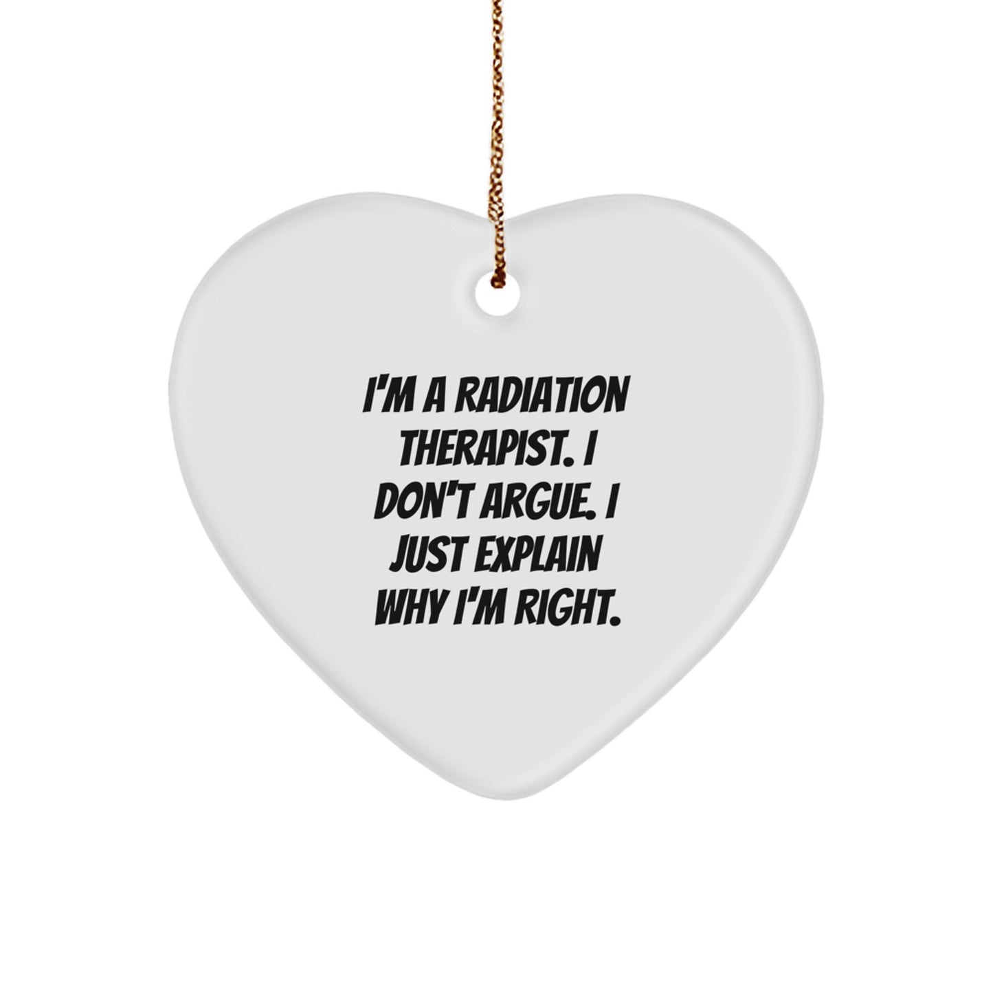 Funny Radiation Therapist Gifts from Friends - Heart Ornament for Radiation Therapist Christmas Unique Gifts for Men Women Coworkers Family - Image 1