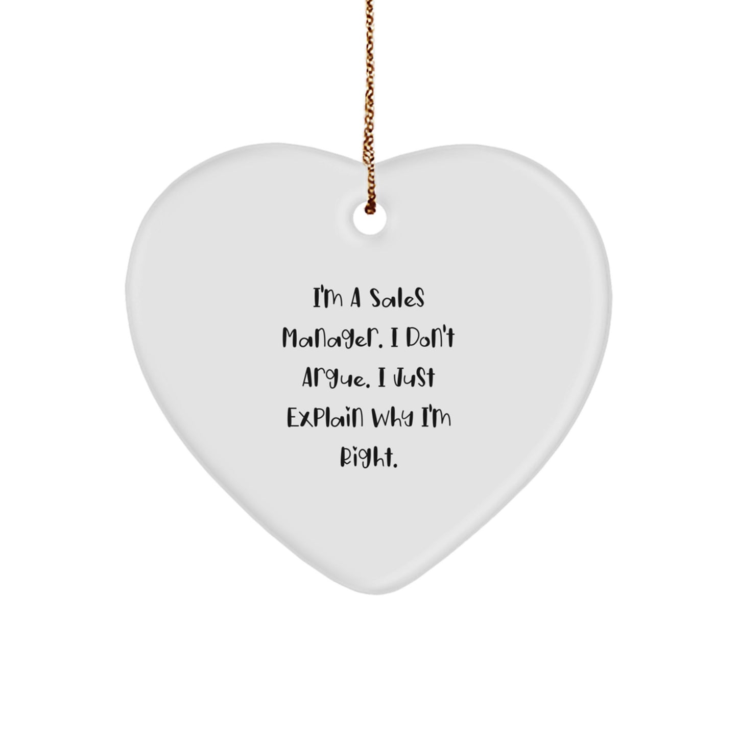 Funny Sales Manager Heart Ornament Gifts from Friends, Colleagues, Family - Christmas Unique Gifts for Sales Manager, Sales Team, Office Decor - Image 1