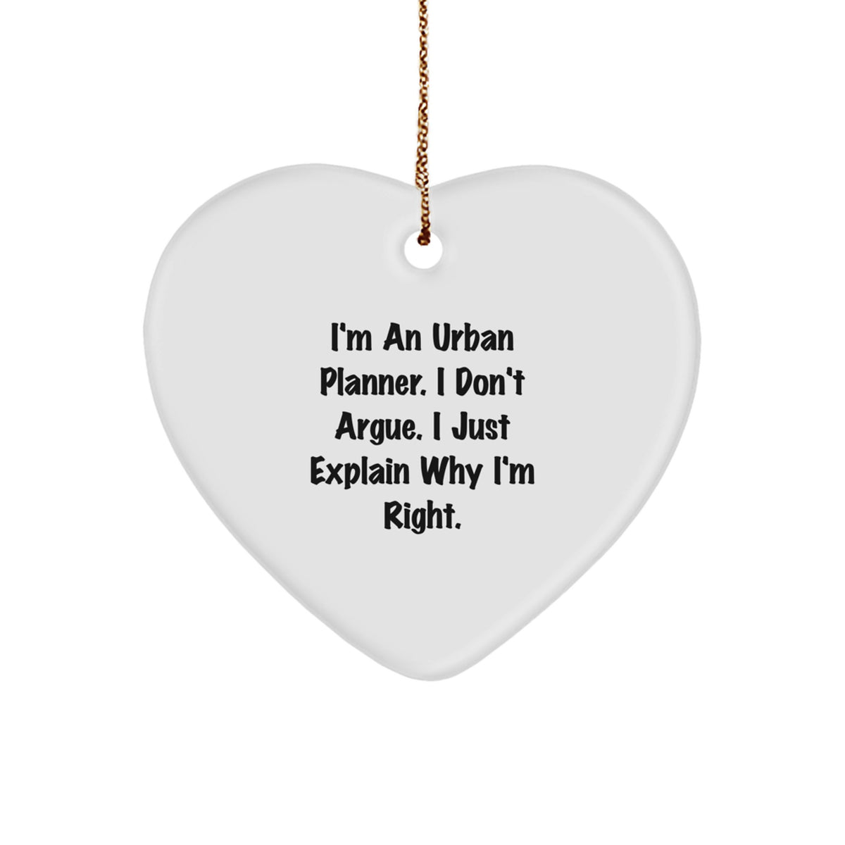Urban Planner Keepsake Christmas Unique Gift for Him – Heart Ornament - Image 1