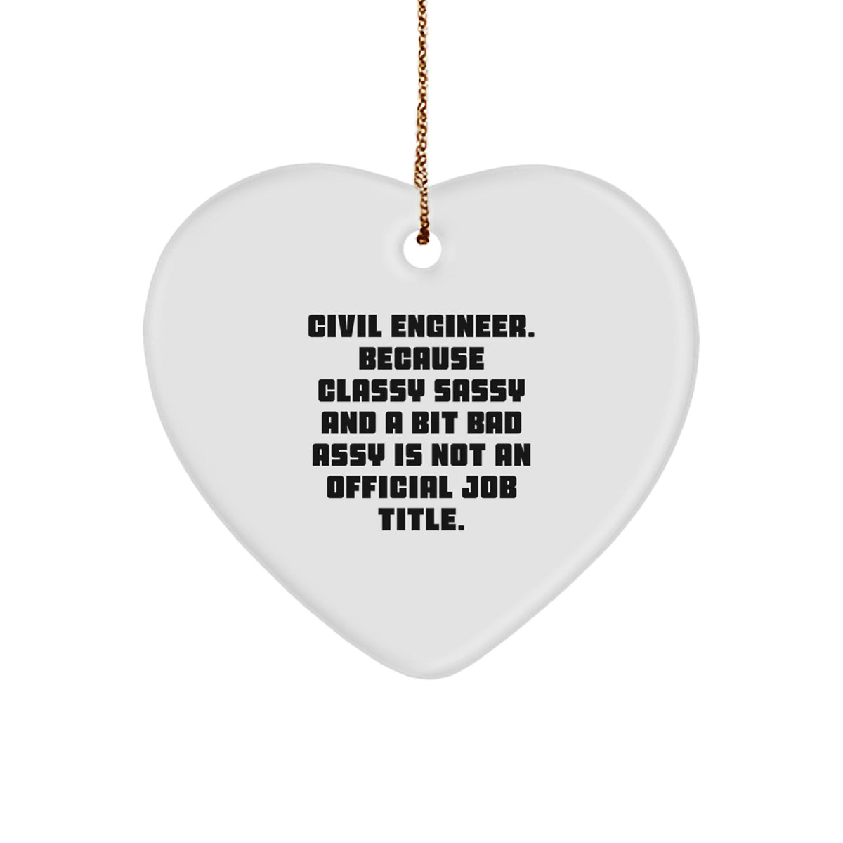 Civil Engineer Heart Ornament Idea for Coworkers Christmas Unique Gift - Image 1