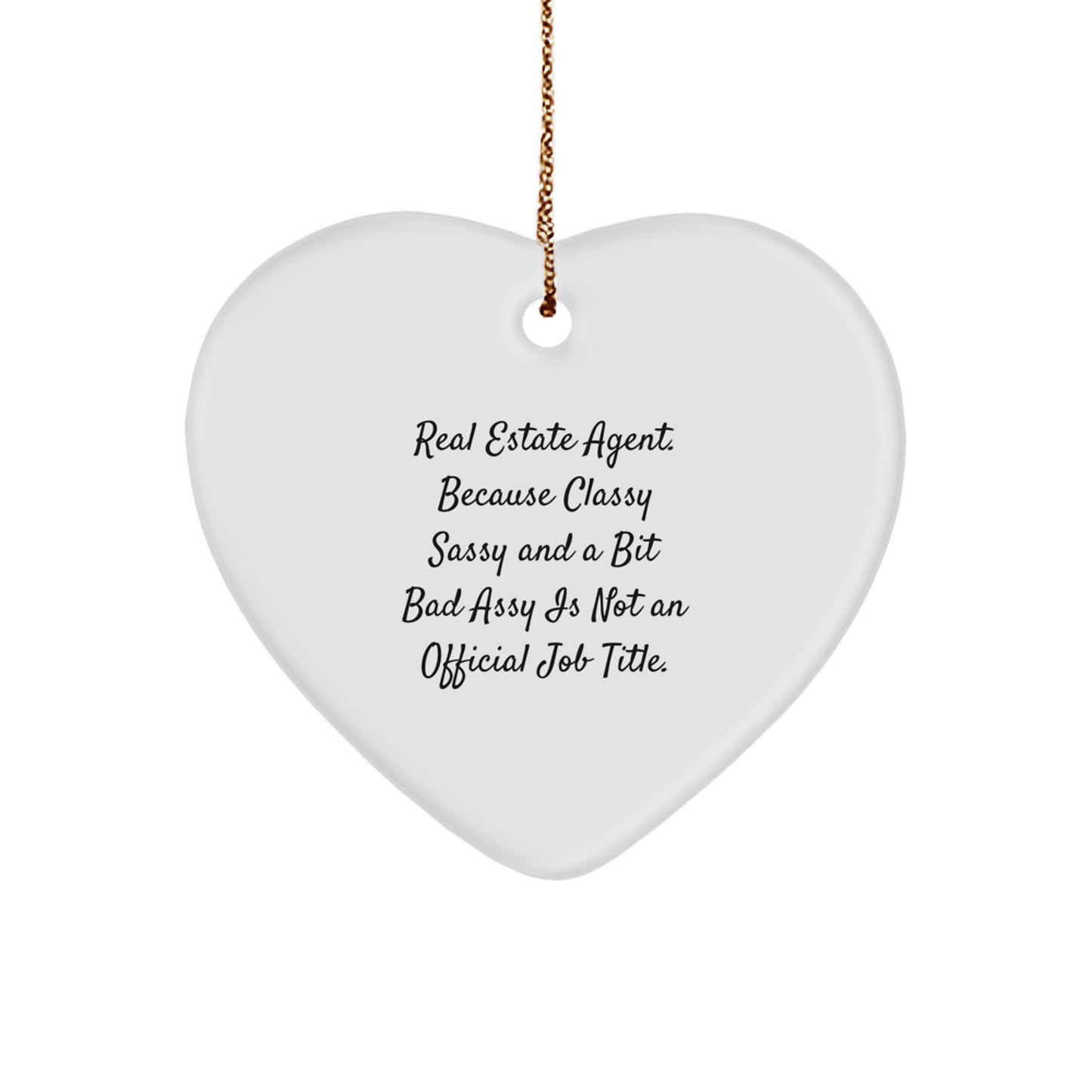 Real Estate Agent Heart Ornament for Him Present Christmas Gift - Image 1