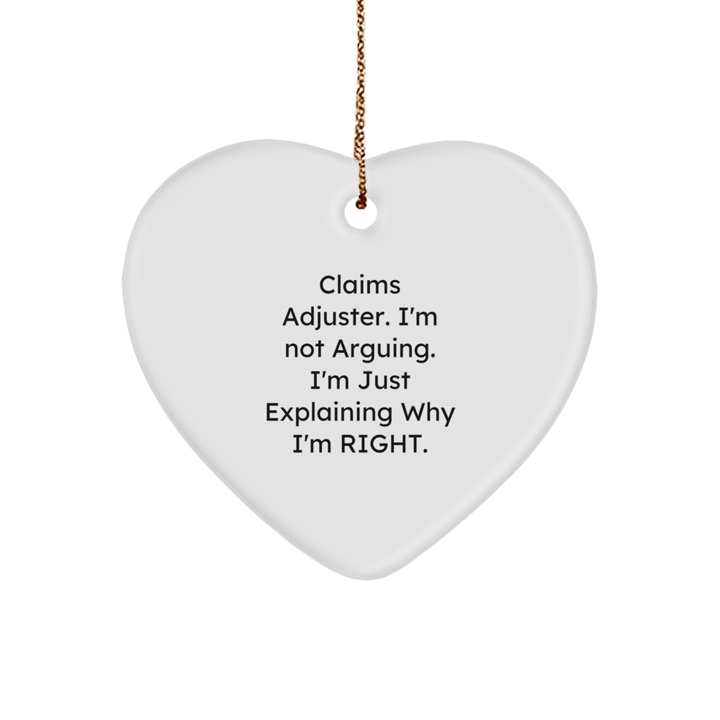 Unique Claims Adjuster Christmas Unique Gifts from Men, Women, Friends, Coworkers, Family, Funny Heart Ornaments for Claims Adjuster, Christmas Unique Gifts Ideas - Image 1
