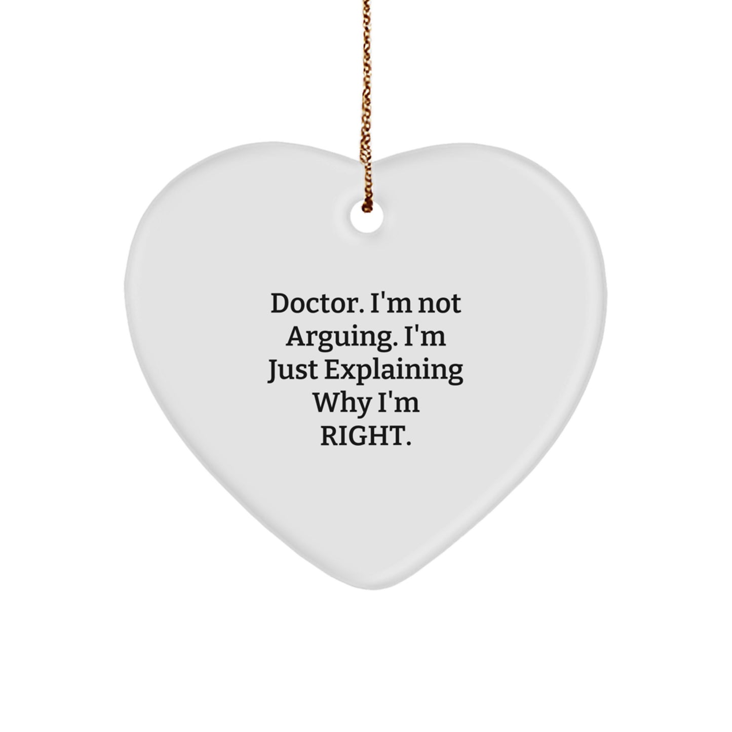 Funny Doctor Gifts from Friends Christmas Unique Heart Ornament, Cute Heart Shaped Gift for Doctor Men Women Coworkers Family - Image 1