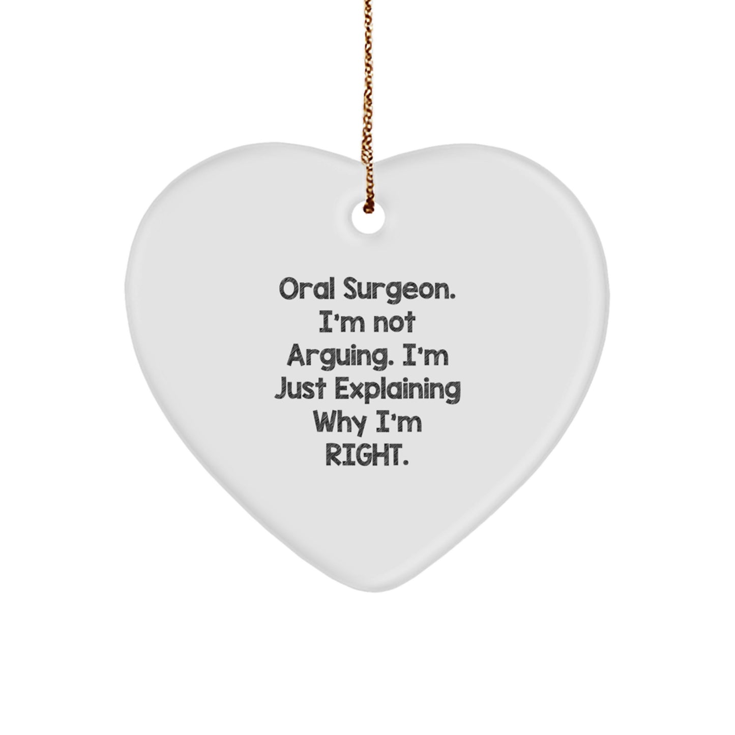 Funny Oral Surgeon Heart Ornament Gifts from Men to Friends and Family for Christmas Unique Presents - Image 1