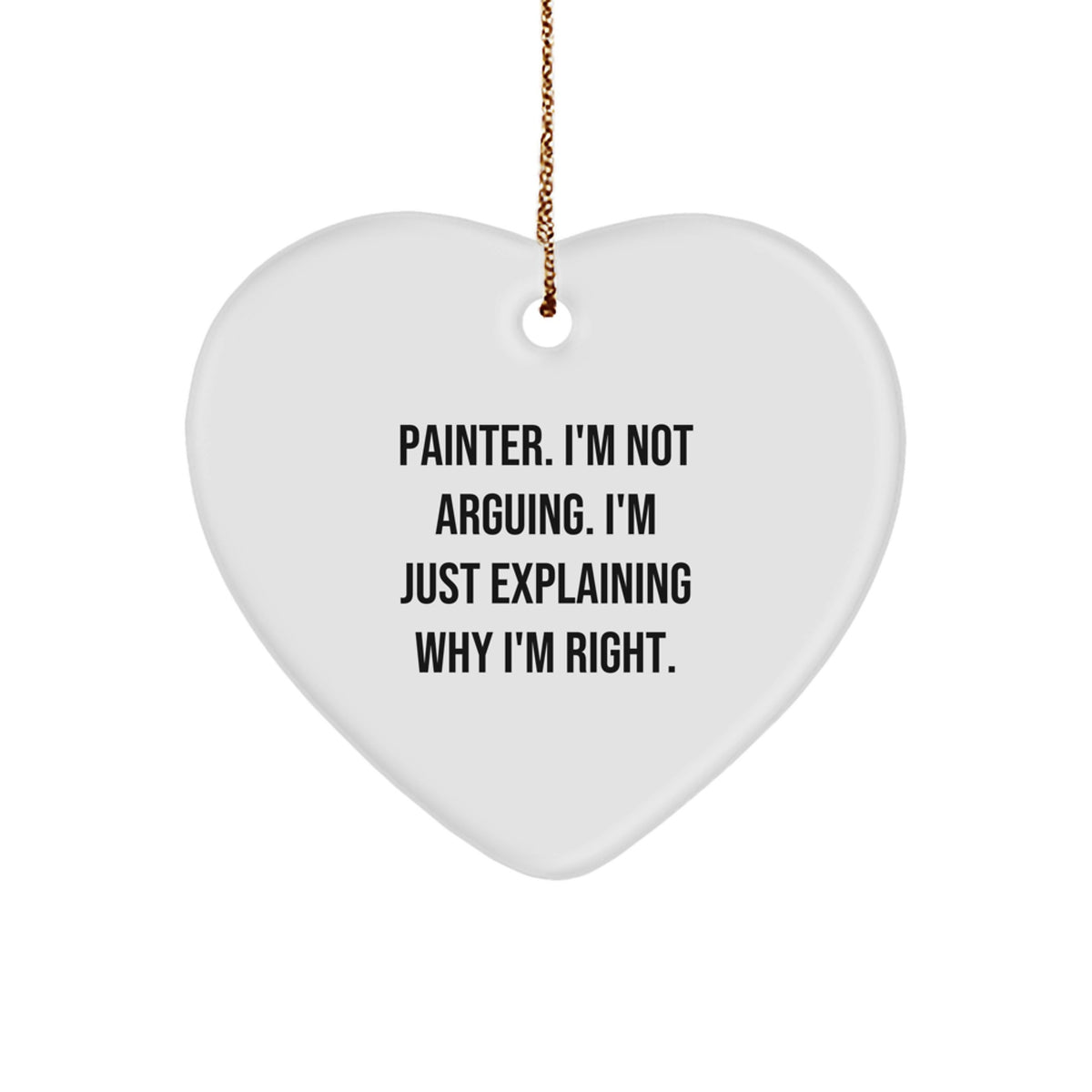 Christmas Gift for Her Painter Heart Ornament Present With Sublimation - Image 1