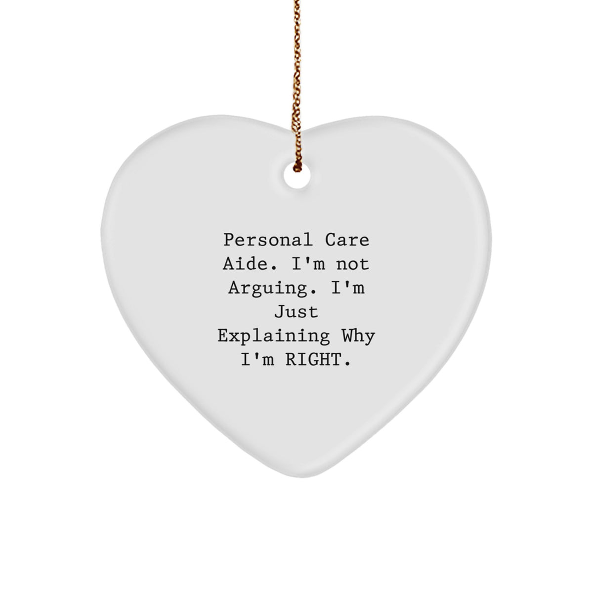 Christmas Gift for Her Personal Care Aide Heart Ornament Present Bright - Image 1