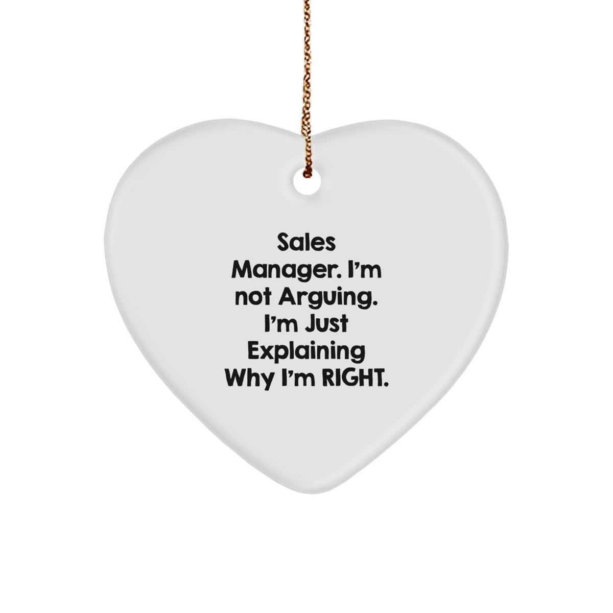 Funny Sales Manager Gifts from Friends, Heart Ornament for Sales Manager, Christmas Unique Gifts for Coworkers - Image 1