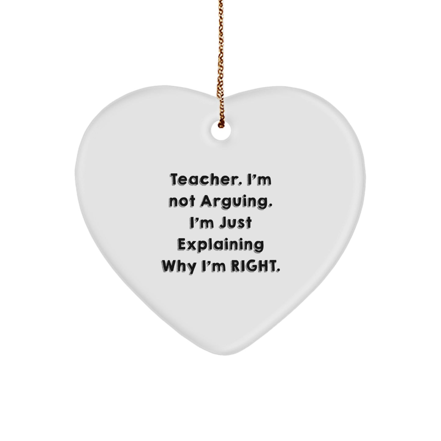 Unique Funny Teacher Heart Ornament Gifts from Friends for Teachers Christmas Decorations - Image 1