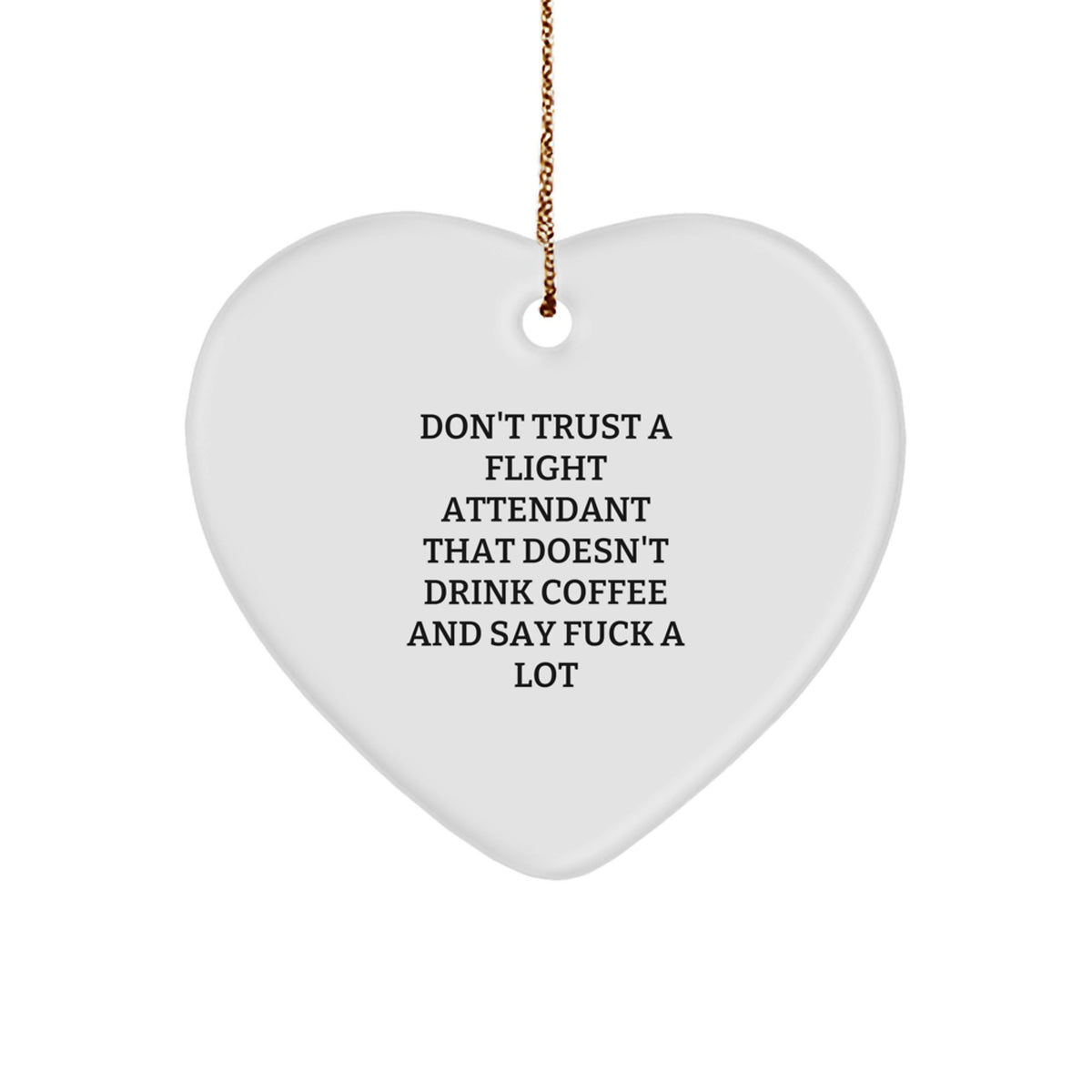 Flight Attendant Heart Ornament Keepsake for Him Christmas Unique Gift - Image 1