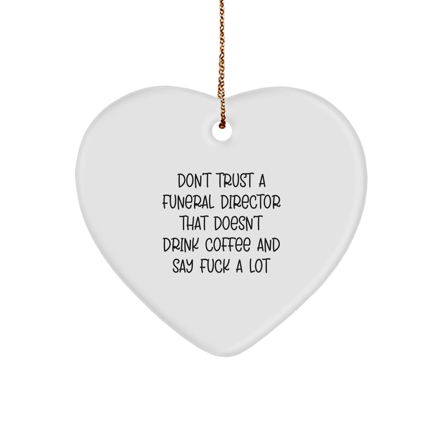 Funny Funeral Director Heart Ornament Gifts from Friends to Funeral Director for Christmas Unique - Image 1