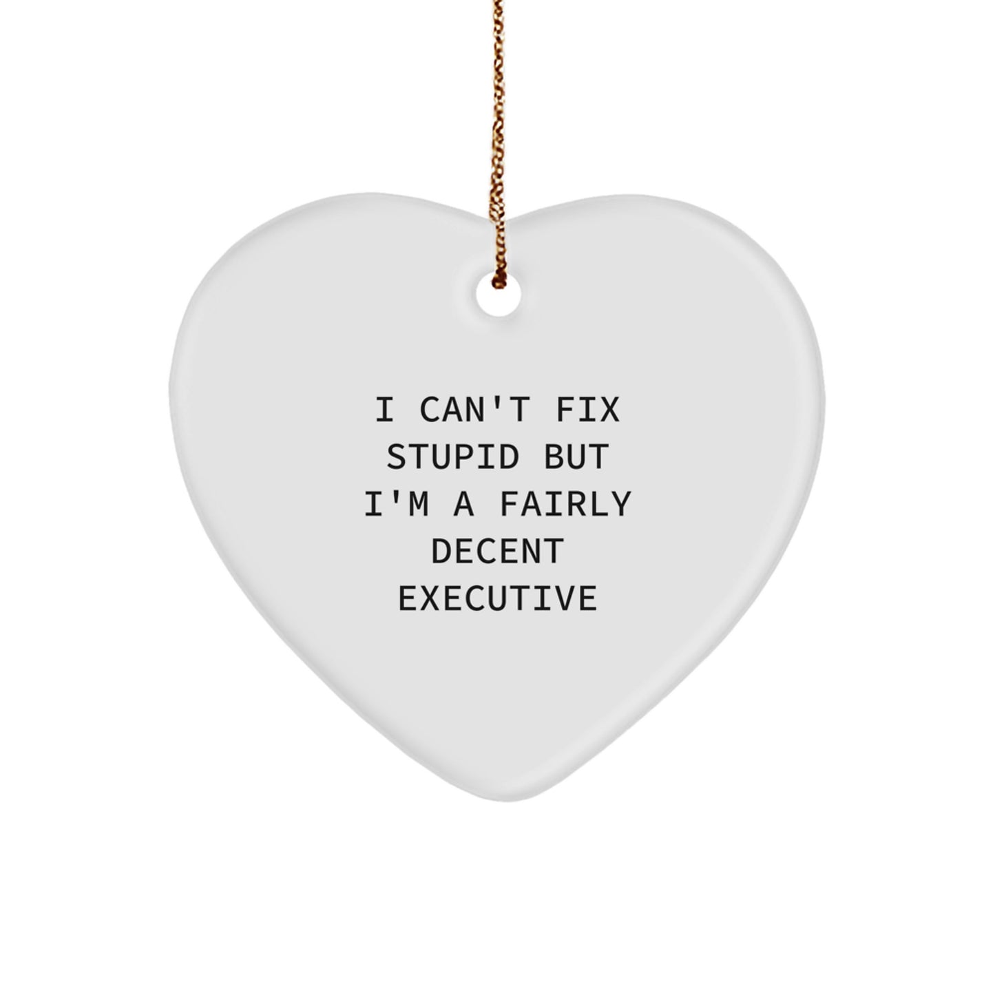 Funny Executive Gifts from Friends - Christmas Unique Decorations for Men, Executive Heart Ornament, Executive Humor - Image 1
